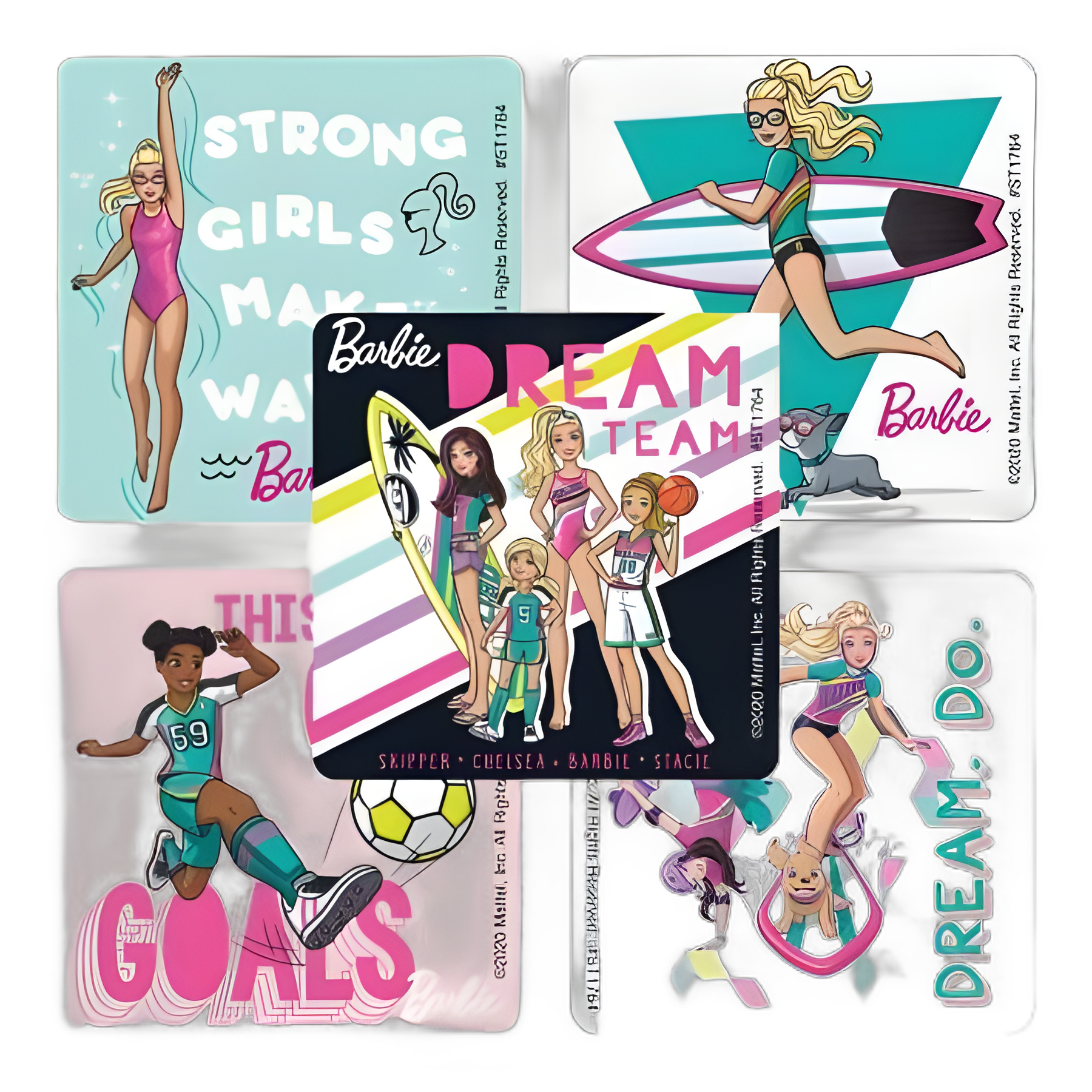 SmileMakers® 100 per Roll Barbie Sports Sticker 2-1/2 Inch