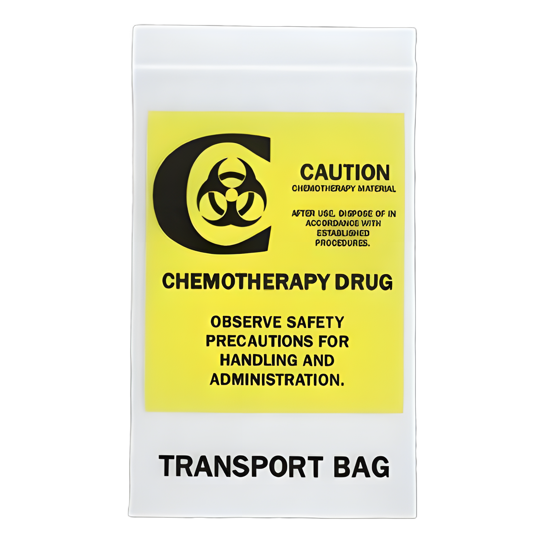 Chemo Drug Transport Bag RD Plastics 12 X 15 Inch Clear Zip Closure