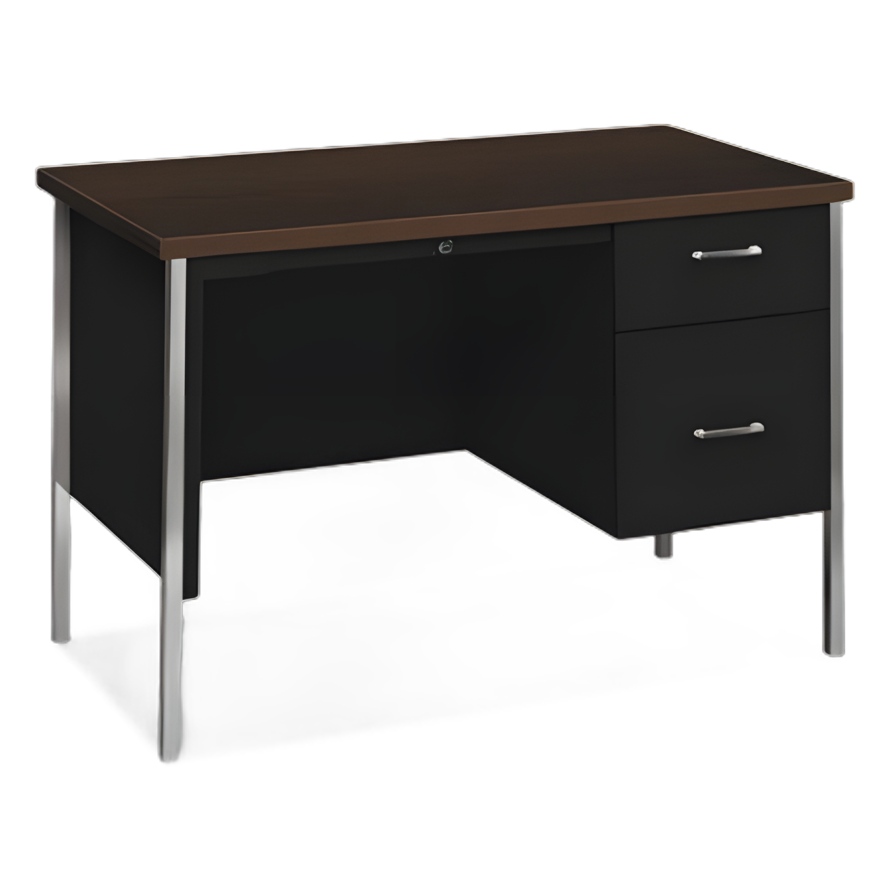 HON 34000 Series Right Pedestal Medical Office Desk, 45.25" x 24" x 29.5", Mocha/Black