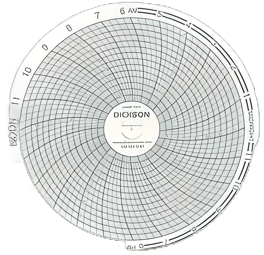 7-Day Temperature Recording Chart Dickson™ Pressure Sensitive Paper 4 Inch Diameter Gray Grid - 13940982