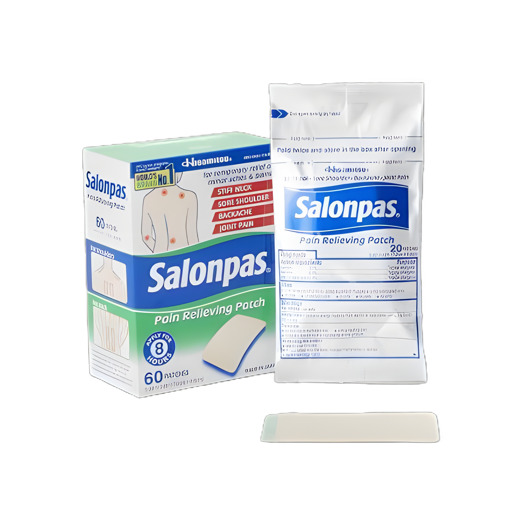Salonpas® Pain Relief Patch - 3.1% - 6% - 10% Camphor/Menthol/Methyl Salicylate for Arthritic & Joint Pain