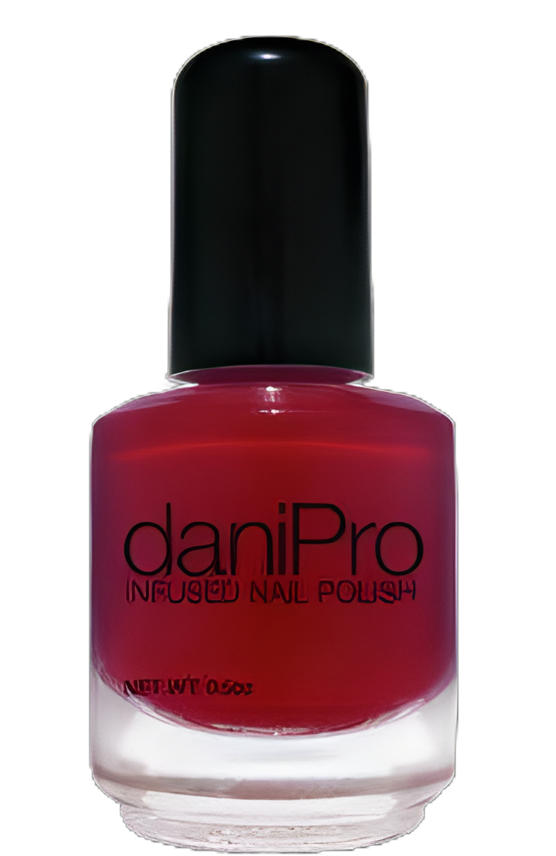 daniPro Deep Red Nail Polish 0.5 oz - Doctor Formulated, Undecylenic Acid Infused