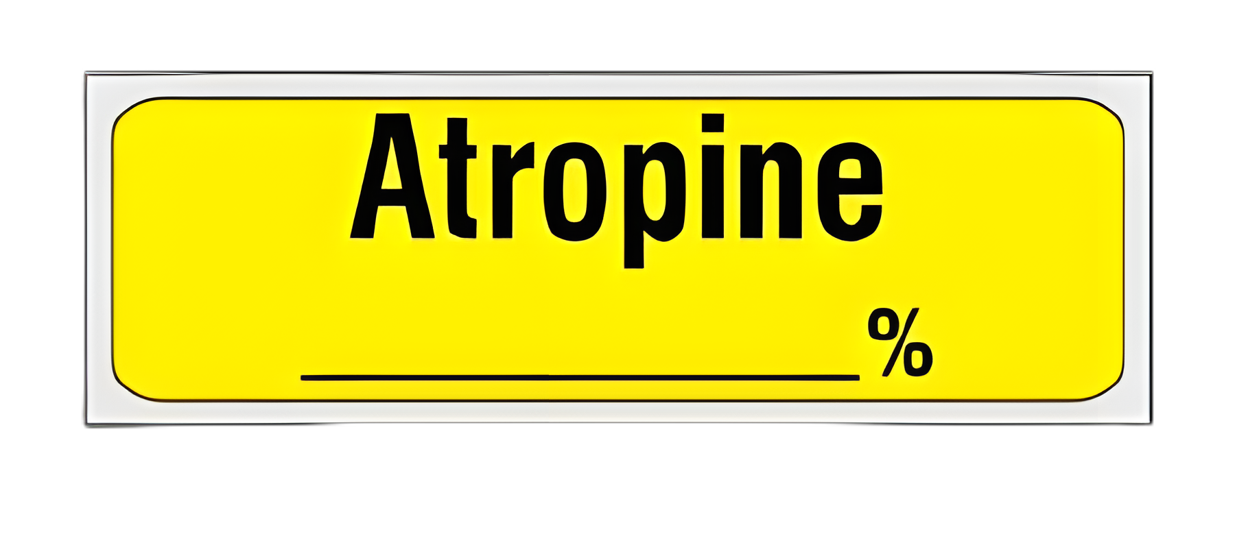Drug Label Shamrock Anesthesia Label ATROPINE _____ % Yellow 1/2 X 500 Inch