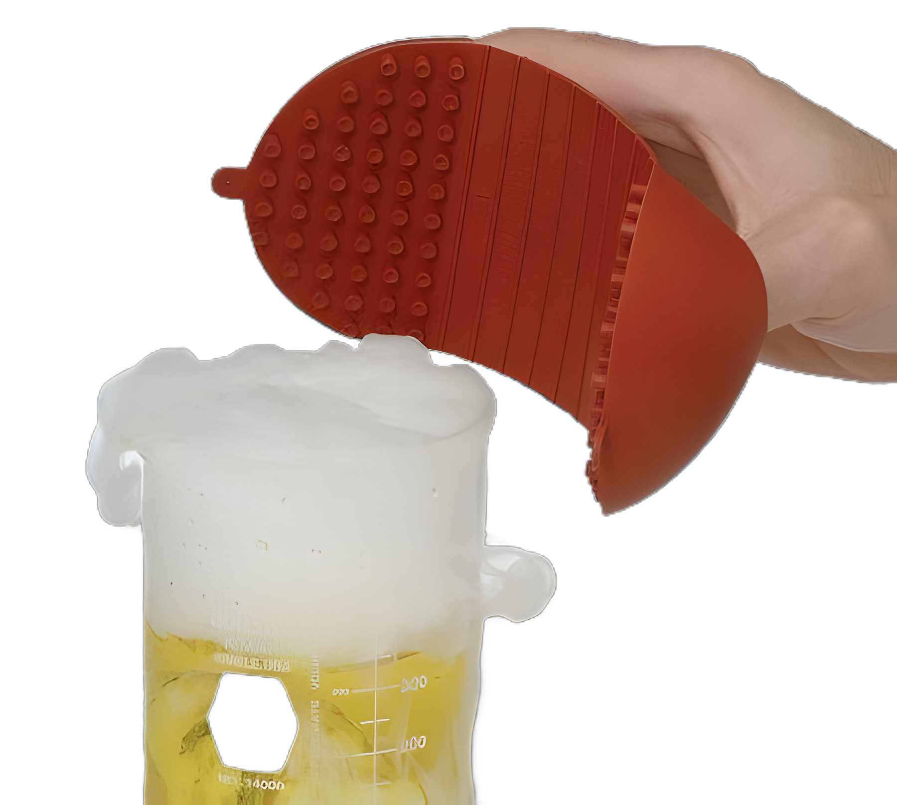 Temperature Protection Mitt Hot-Hand™ One Size Fits Most Silicone Red Without Cuff NonSterile