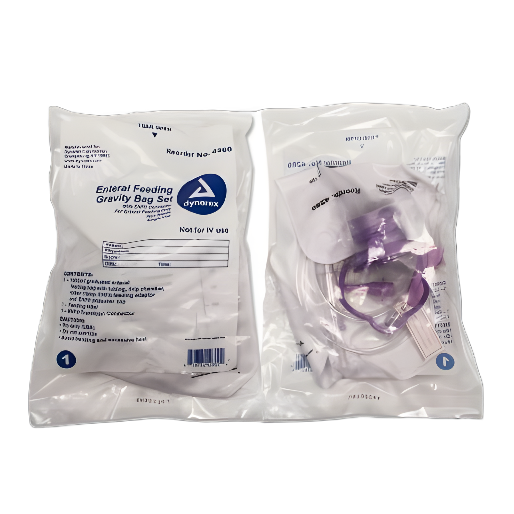 Dynarex Gravity Feeding Bag Set 1200 mL with ENFit Connector for Secure Enteral Nutrition