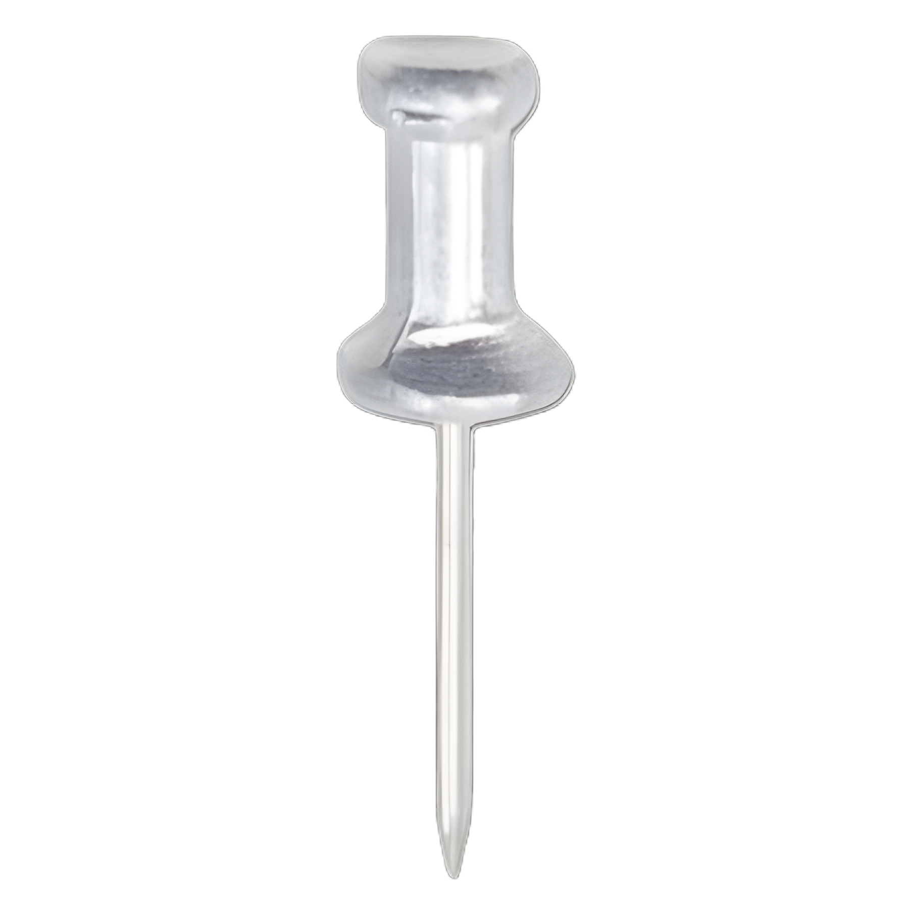 Aluminum Head Push Pins, Aluminum, Silver, 0.63", 100/Box
