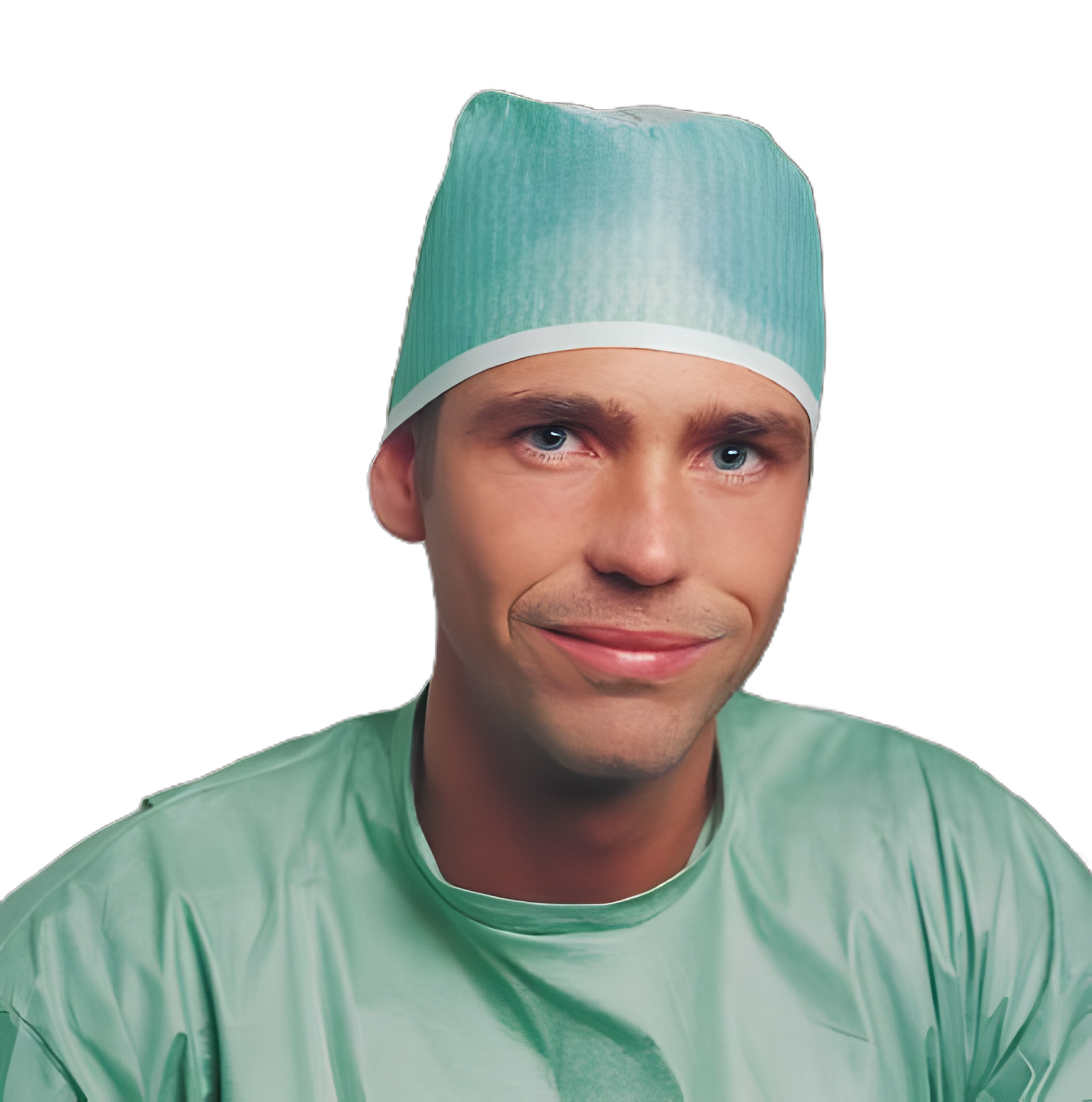 Surgeon Cap One Size Fits Most Green / White Tie Closure