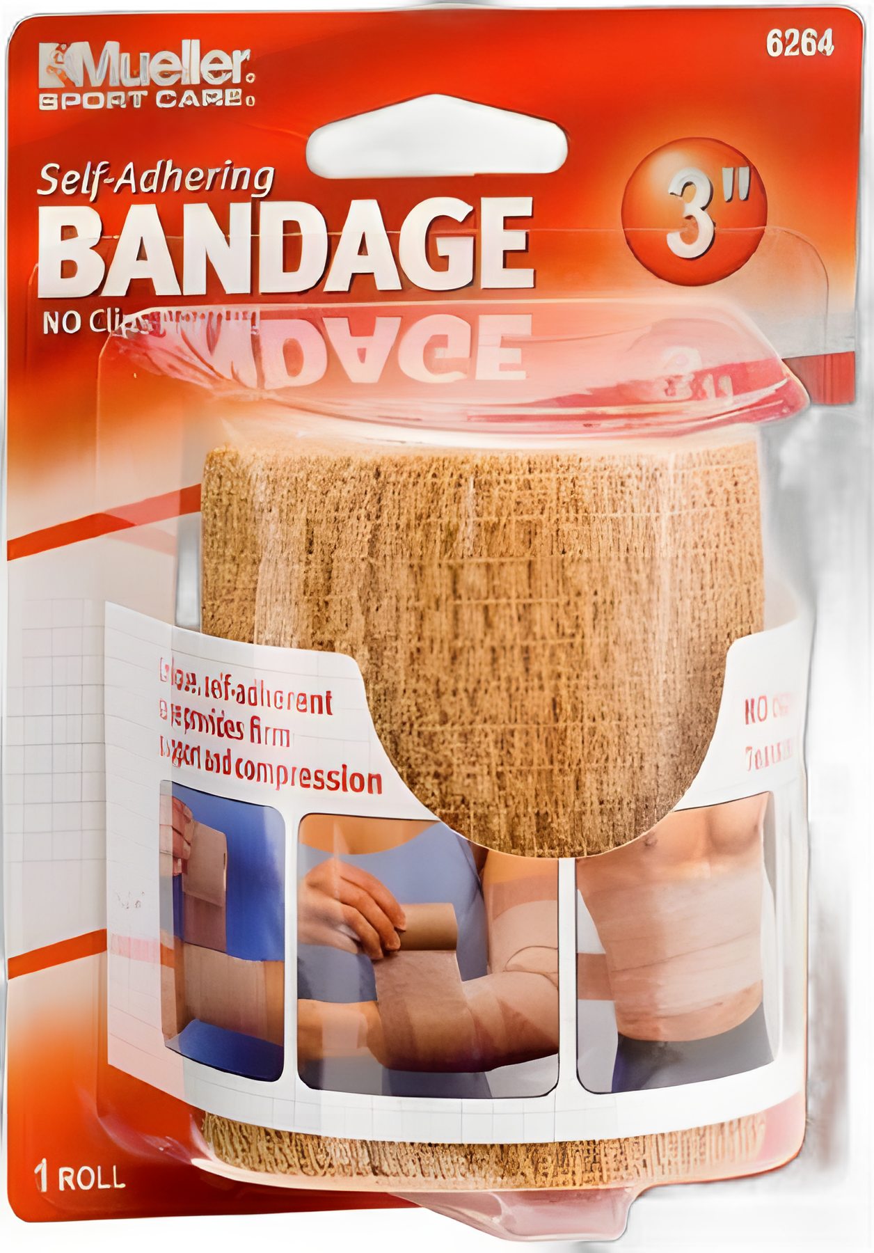 Mueller® Cohesive Bandage 3 Inch X 5 Yard Self-Adherent Wrap in Beige - NonSterile for Standard Compression