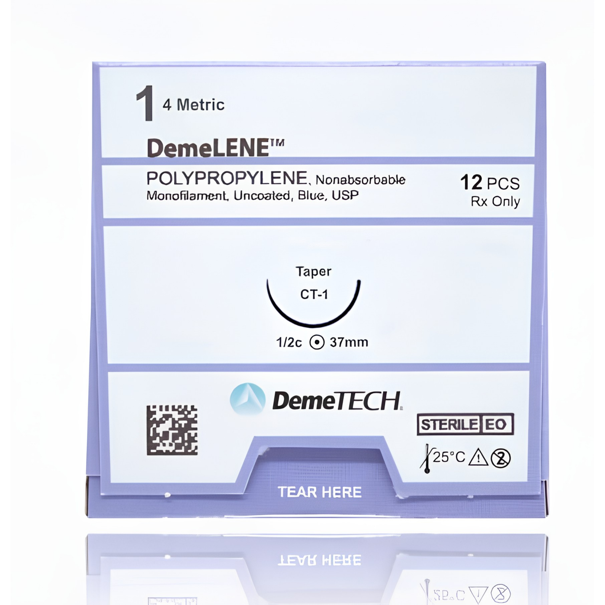 1 DEMETECH DEMELENE POLYPROPYLENE BLUE 30" CT-1 TAPER - MONOFILAMENT, NON-ABSORBABLE, POLYPROPYLENE, SUTURE, SYNTHETIC