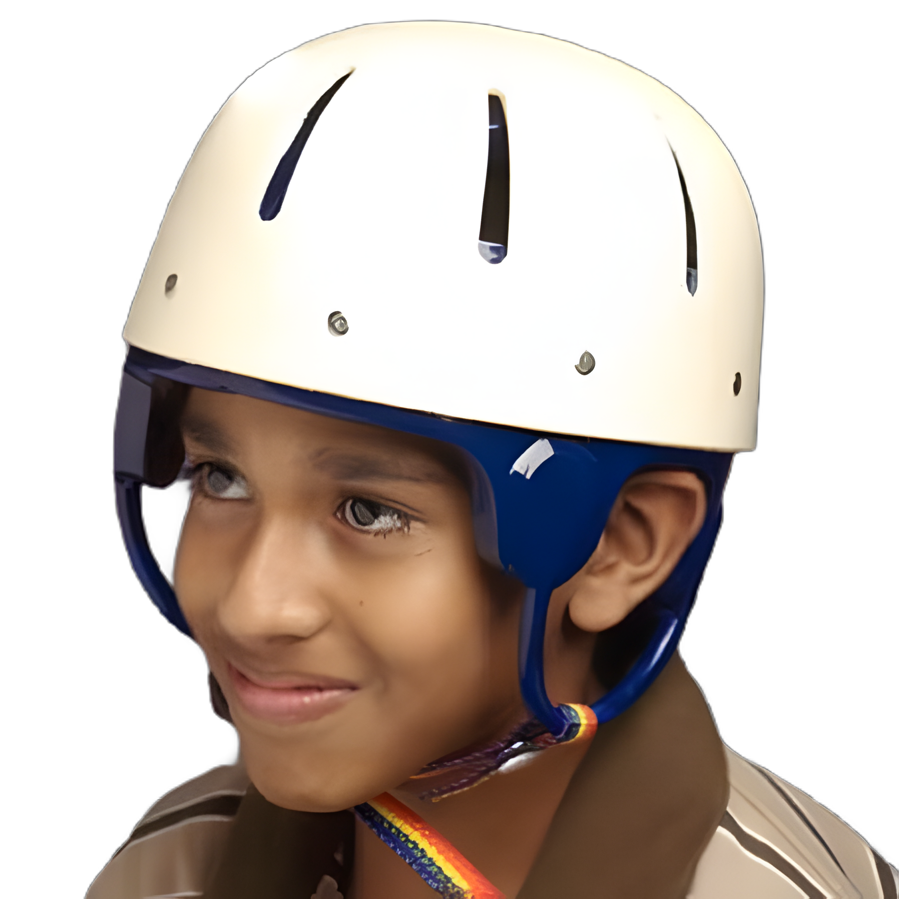 Hard Shell Helmet White / Blue Large