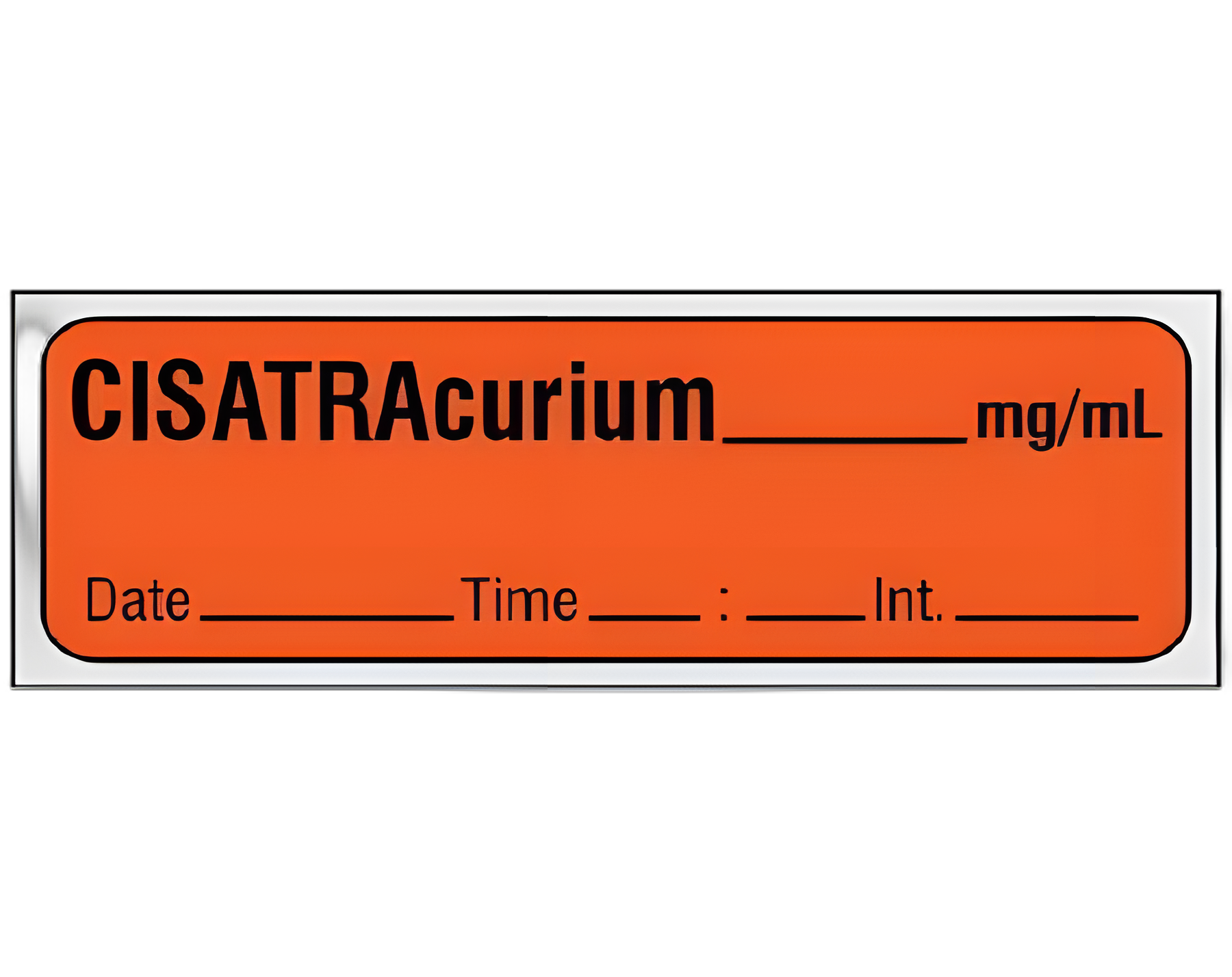 Shamrock Anesthesia CISATRAcurium Label - Fluorescent Red, 1/2 X 1 Inch for Syringe Identification
