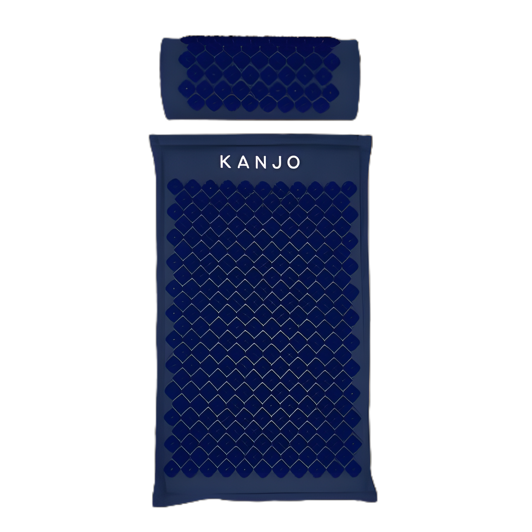 Kanjo Accupressure Mat Set Navy Blue Cotton-Linen Fabric / Memory Foam / Plastic Mat: 17 X 28 Inch / Pillow: 6 X 14 Inch