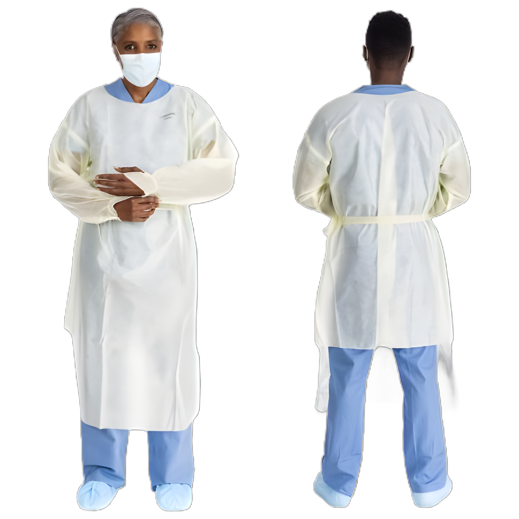 Protective Procedure Gown Halyard Basics 2X-Large Yellow NonSterile AAMI Level 2 Disposable