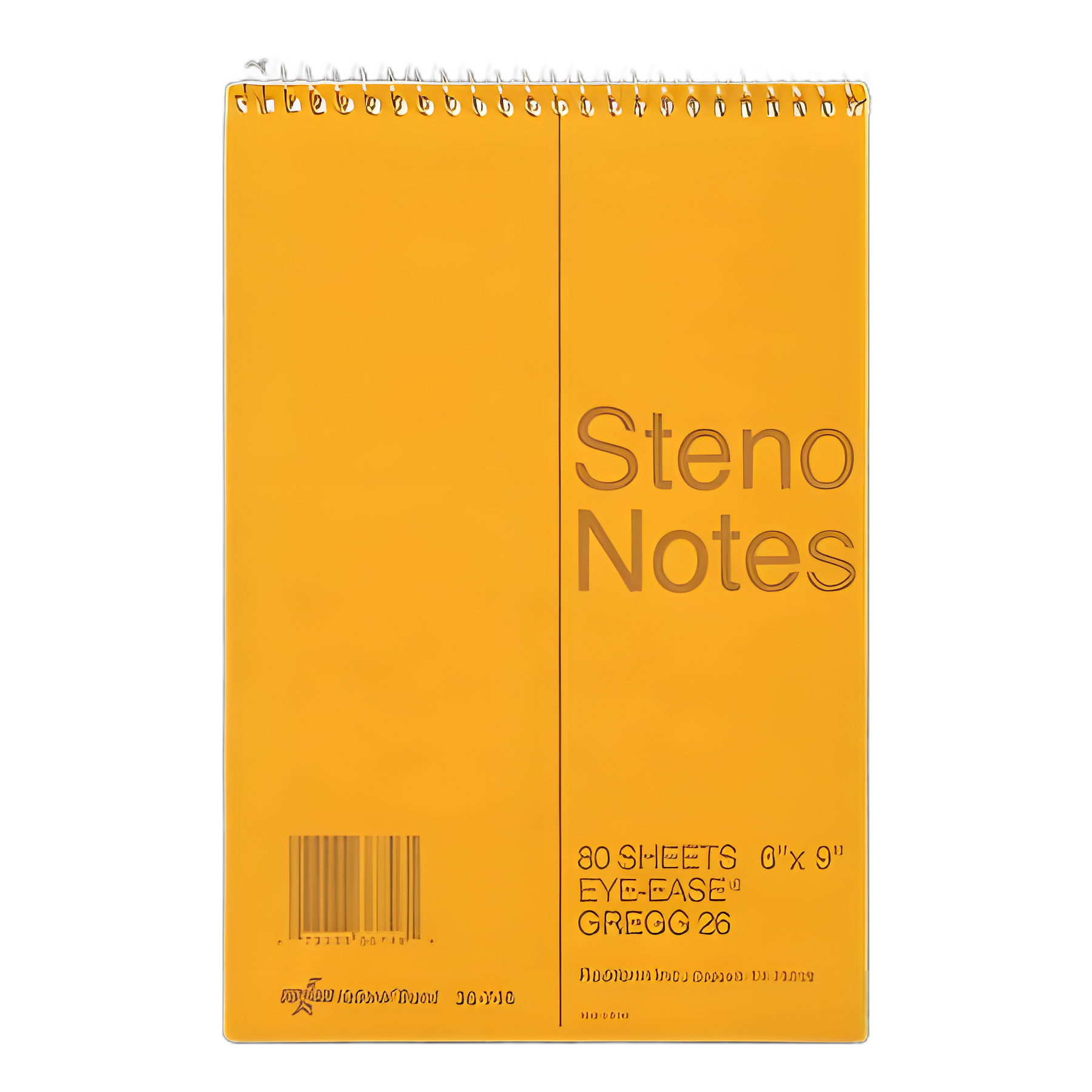 Standard Spiral Steno Pad, Gregg Rule, Brown Cover, 80 Eye-Ease Green 6 x 9 Sheets