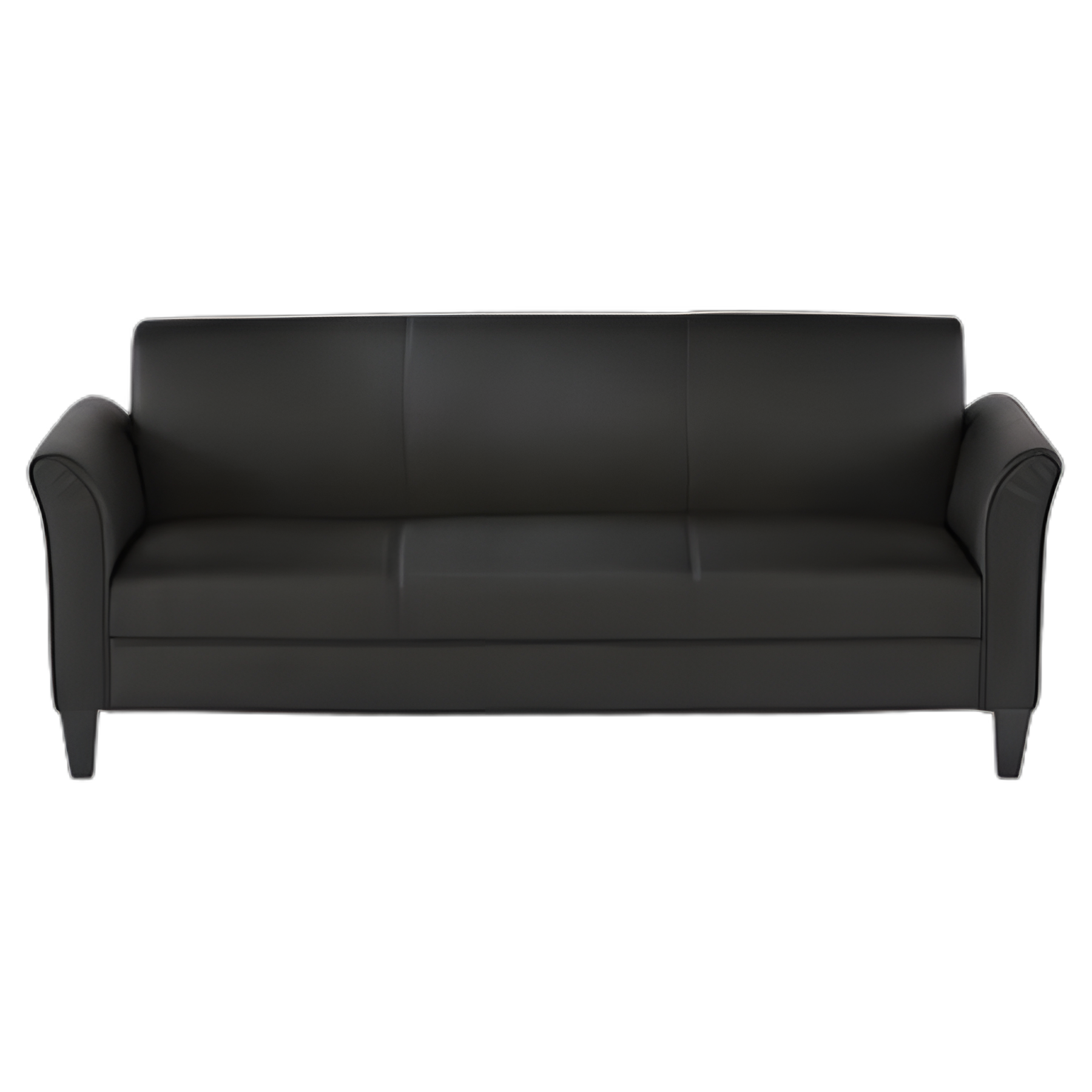 Alera Reception Lounge Furniture, 3-Cushion Sofa, 77w x 31.5d x 32h, Black
