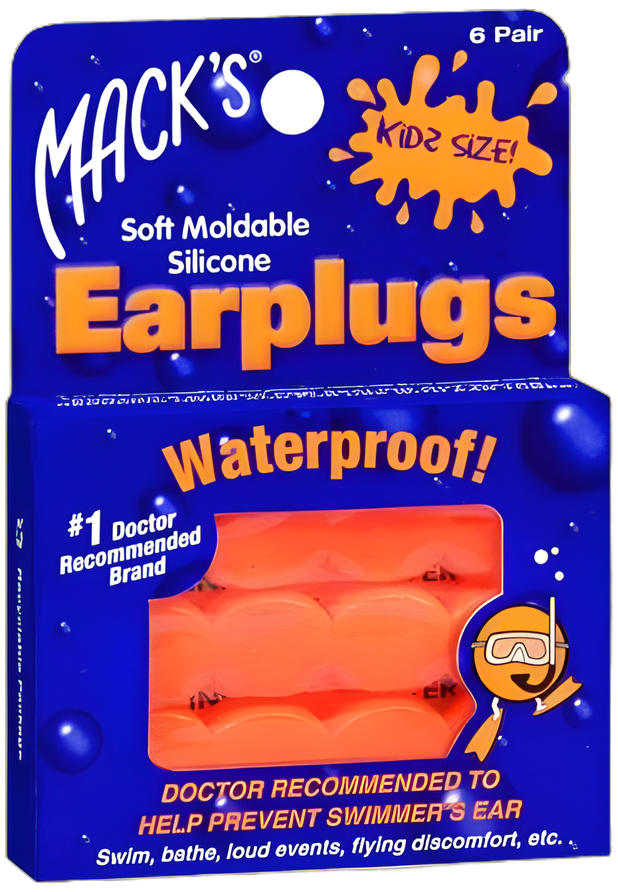 Ear Plugs Macks® Cordless Child Size Orange