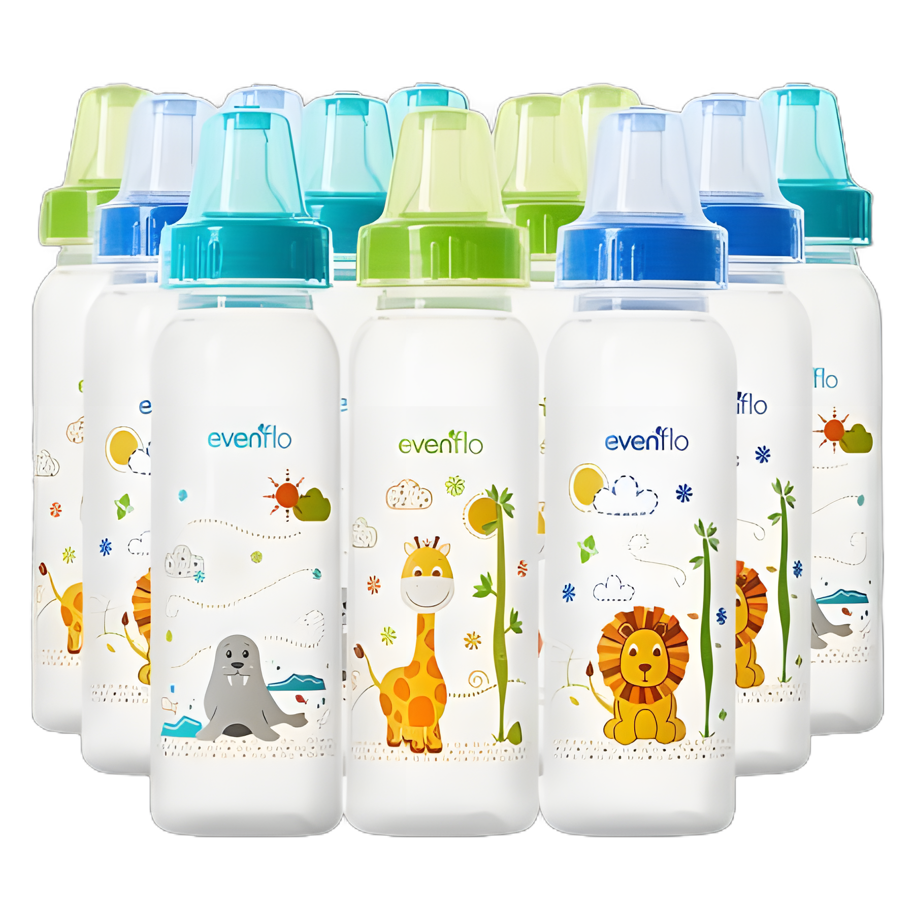 Evenflo Classic Prints 8 oz Polypropylene Baby Bottle with Silicone Nipples