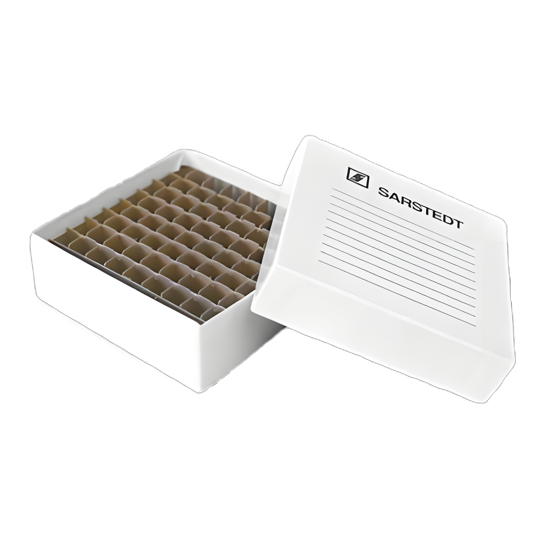 Sarstedt Cryo Storage Box for 81 Tubes, 45x135x135mm, White Laminated Cardboard