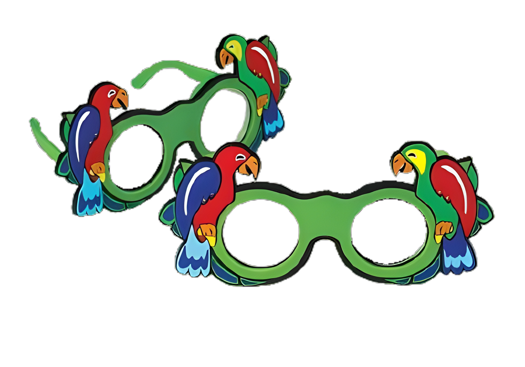 Parrot Fun Occluder Glasses Spectacle Style Frosted Multicolored