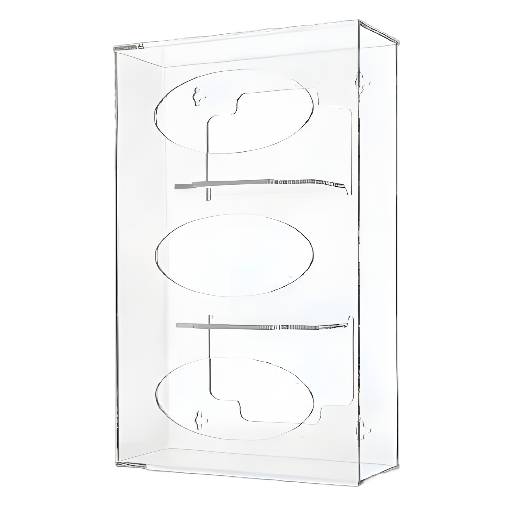 Acrylic Glove Dispenser for Medical Facilities, Wall Mounted, 3-Box Capacity, Clear, 10.13"W x 4.13"D x 16"H