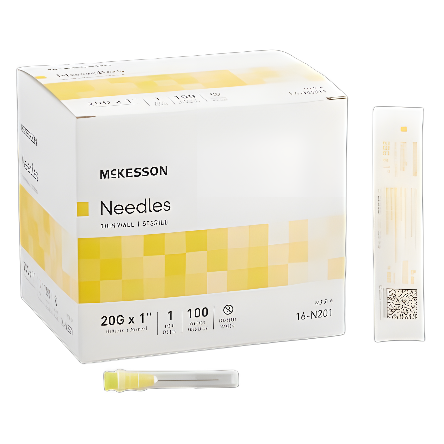 McKesson Hypodermic Needle 20G x 1 Inch, Thin Wall, Sterile, Non-Safety