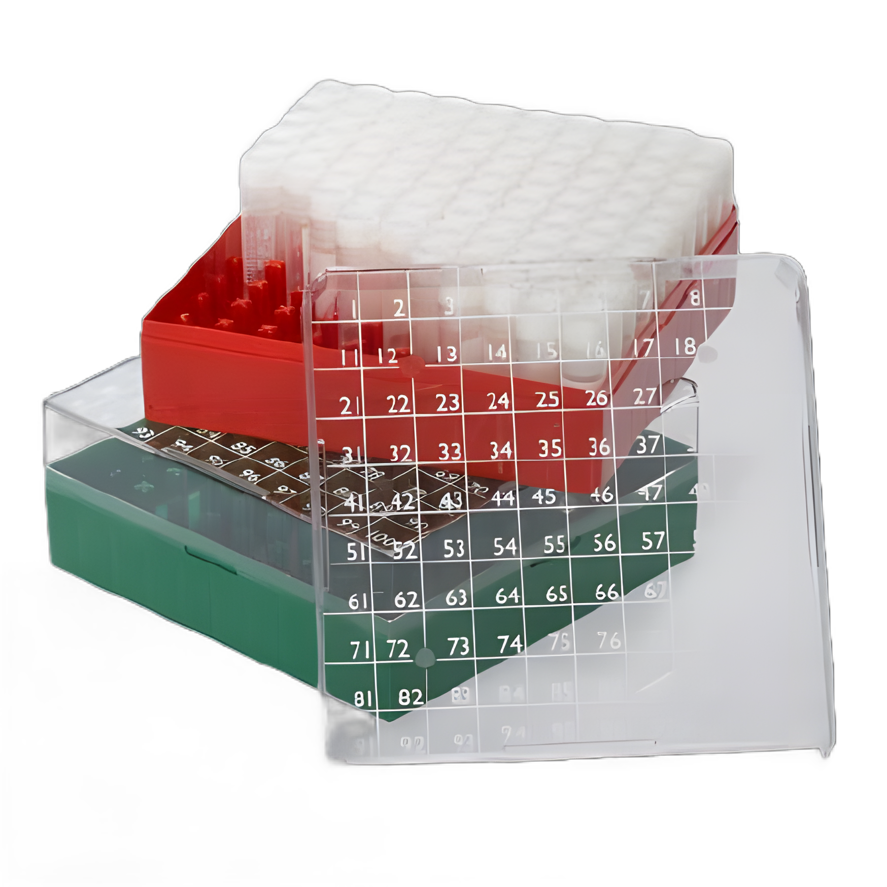 BioBOX™ Cryo Storage Box for 100 Vials, 52x132x132mm, White Polycarbonate, Autoclavable