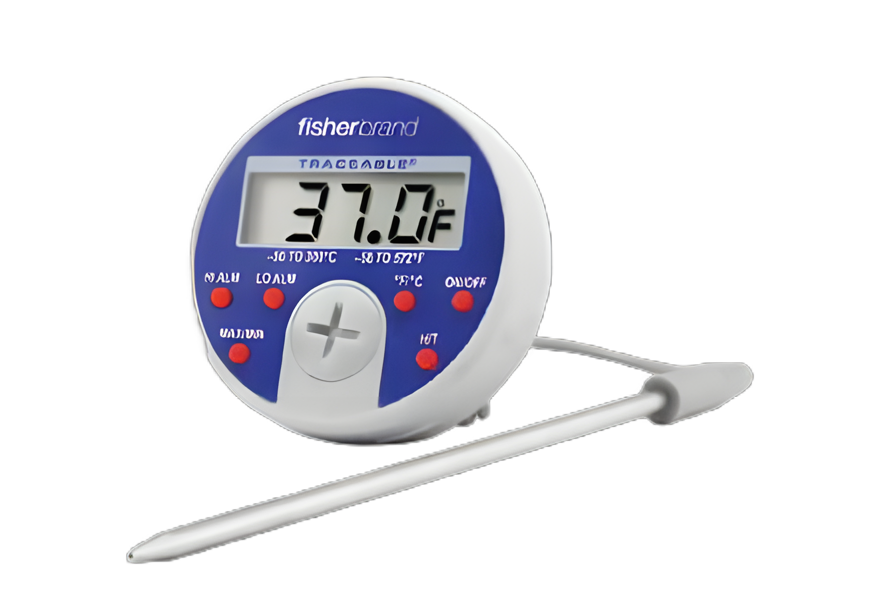 Digital Thermometer Fisherbrand™ Traceable™ Fahrenheit / Celsius -4°F to +572°F (-20°C to +300°C) Stainless Steel Probe Flip-out Stand / Magnet Battery Operated