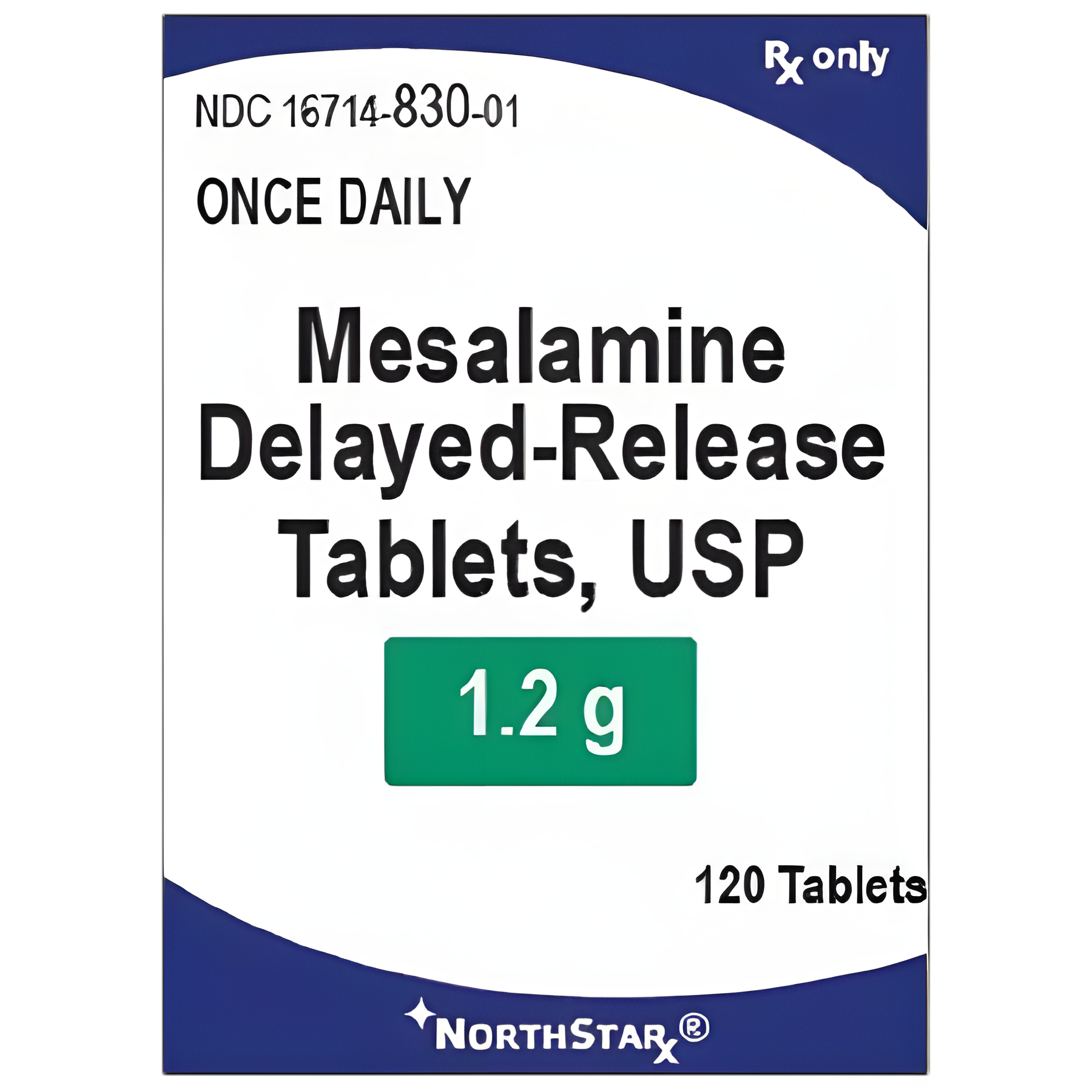 Mesalamine 1.2g Tablet for Ulcerative Colitis Treatment - 120 Bottle Pack