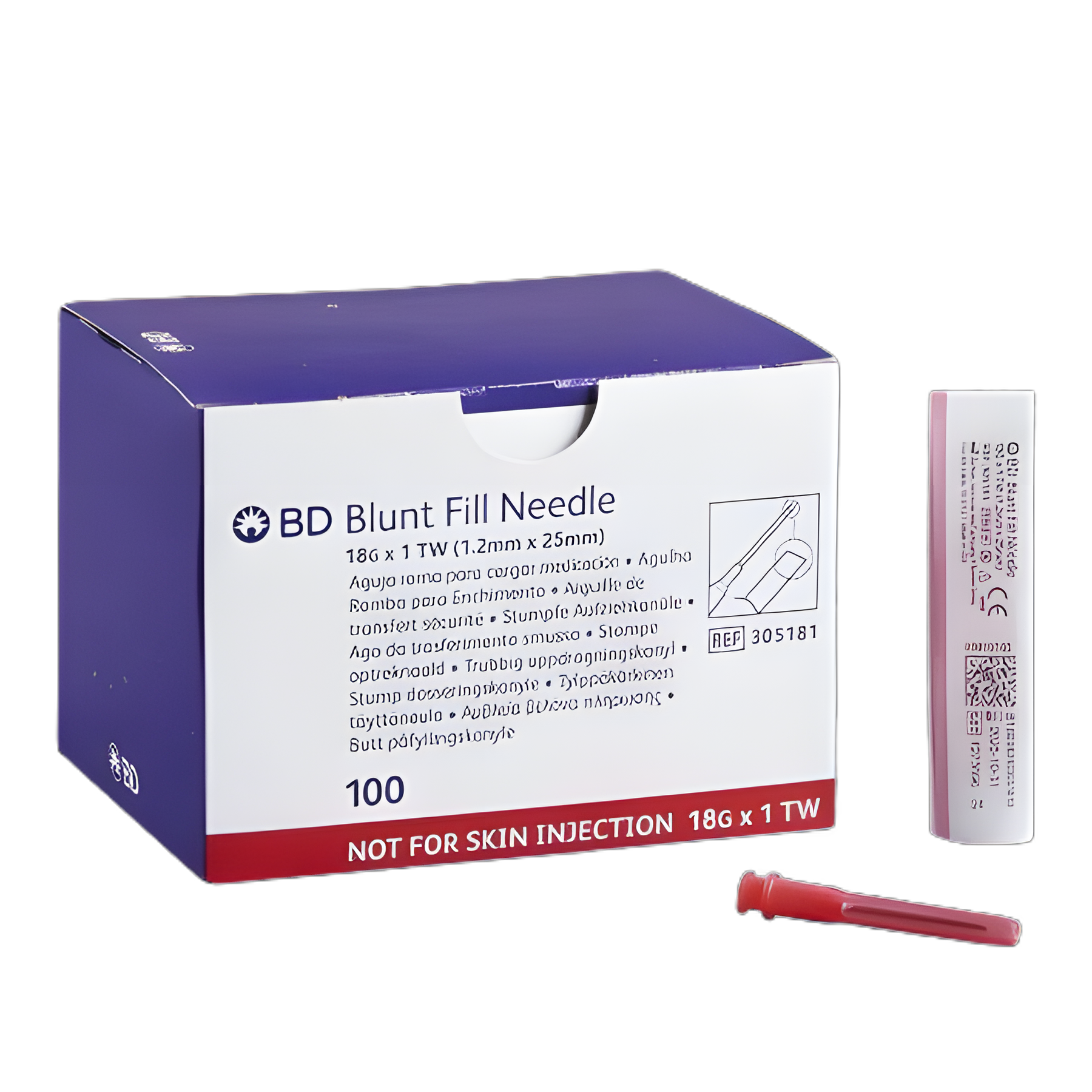 Blunt Fill Needle BD™ 18 Gauge 1 Inch Blunt