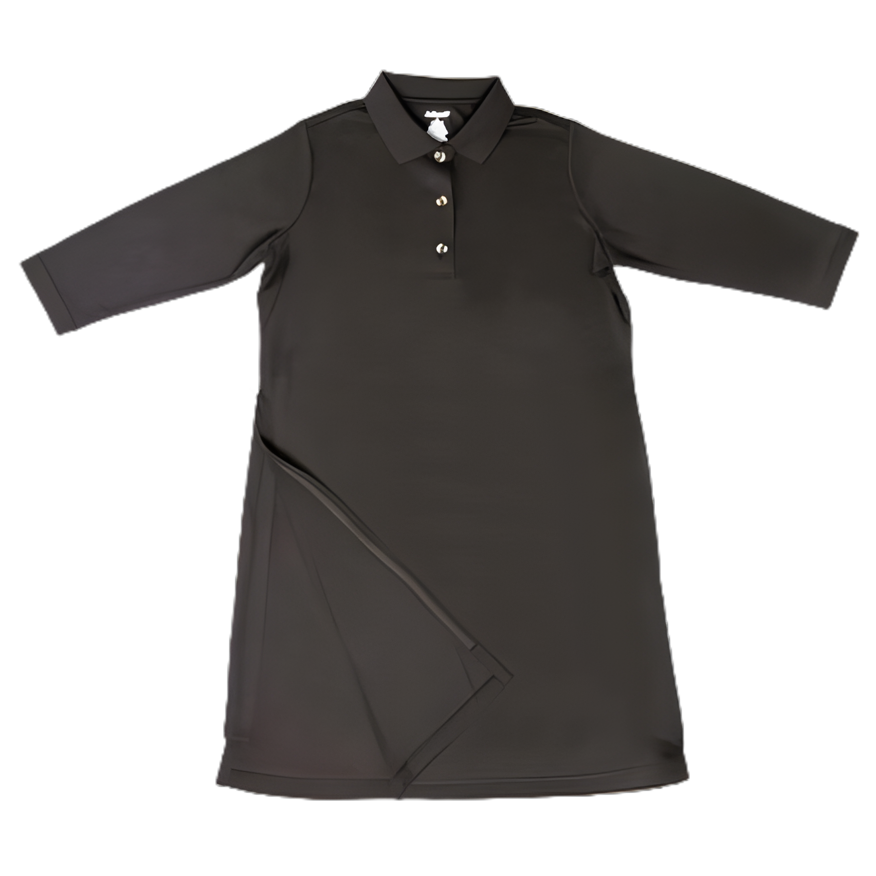 Professional Polo Dress 3/4 Sleeve Black X-Large for Medical Staff