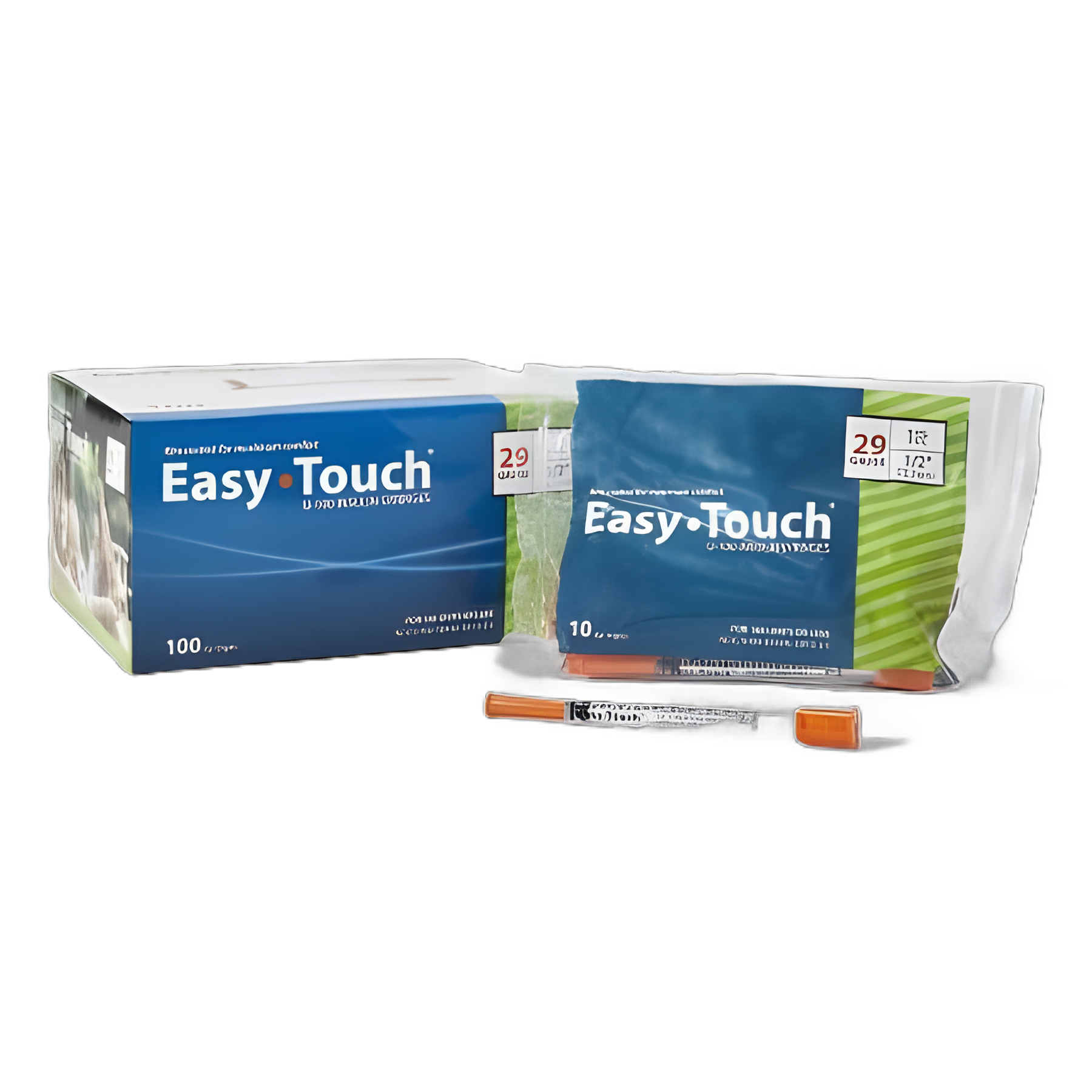 EasyTouch™ 1 mL Insulin Syringe with 1/2 Inch 29 Gauge Needle - Electro-polished & Film Coated for Comfort