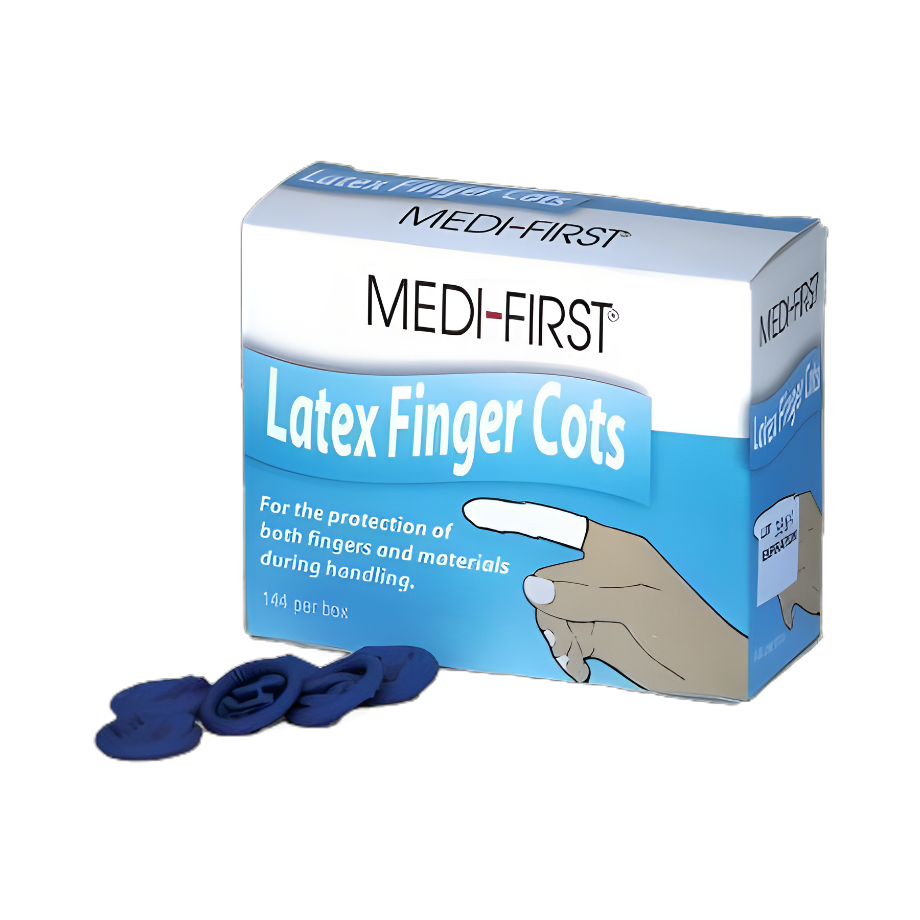 Medi-First Large Finger Cots, 2-1/2 Inch, Latex, Powder-Free for Wound Protection