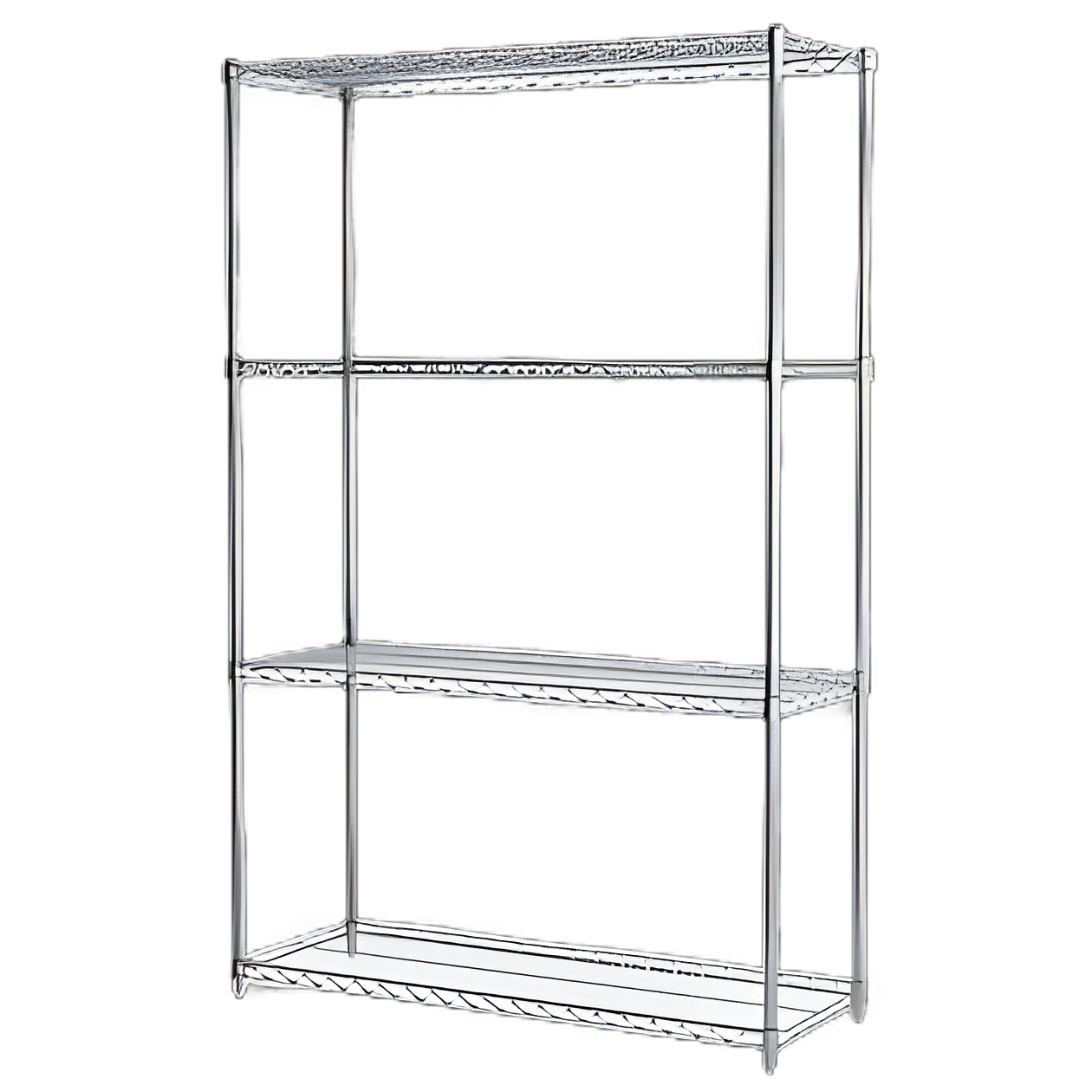 Akro-Mils Wire Shelving Starter Unit - 4 Shelves, 12x36x74 Inch, Chrome Finish for Medical Storage