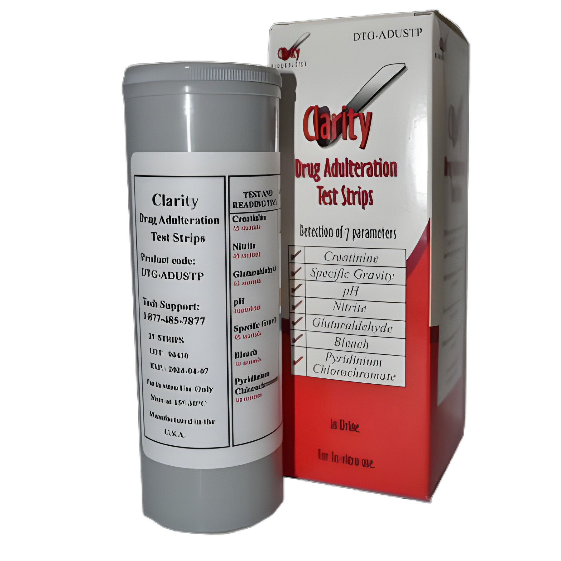 Drugs of Abuse Test Kit Bleach, Creatinine, Glutaraldehyde, Nitrites, Oxidants, pH, Specific Gravity 25 Tests Non-Regulated