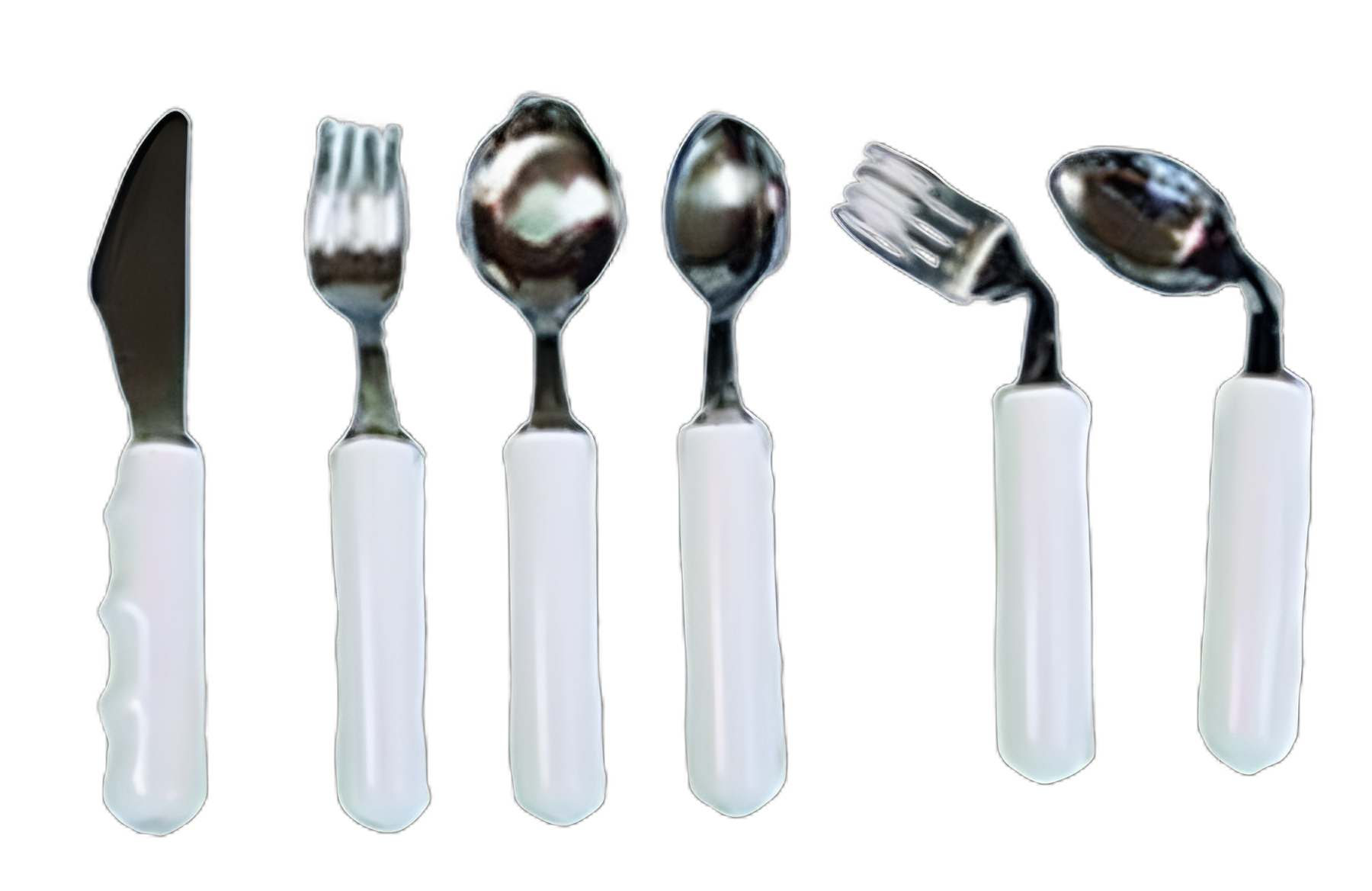 Weighted Soup Spoon with Comfort Grip for Left-Handed Use - Silver/White