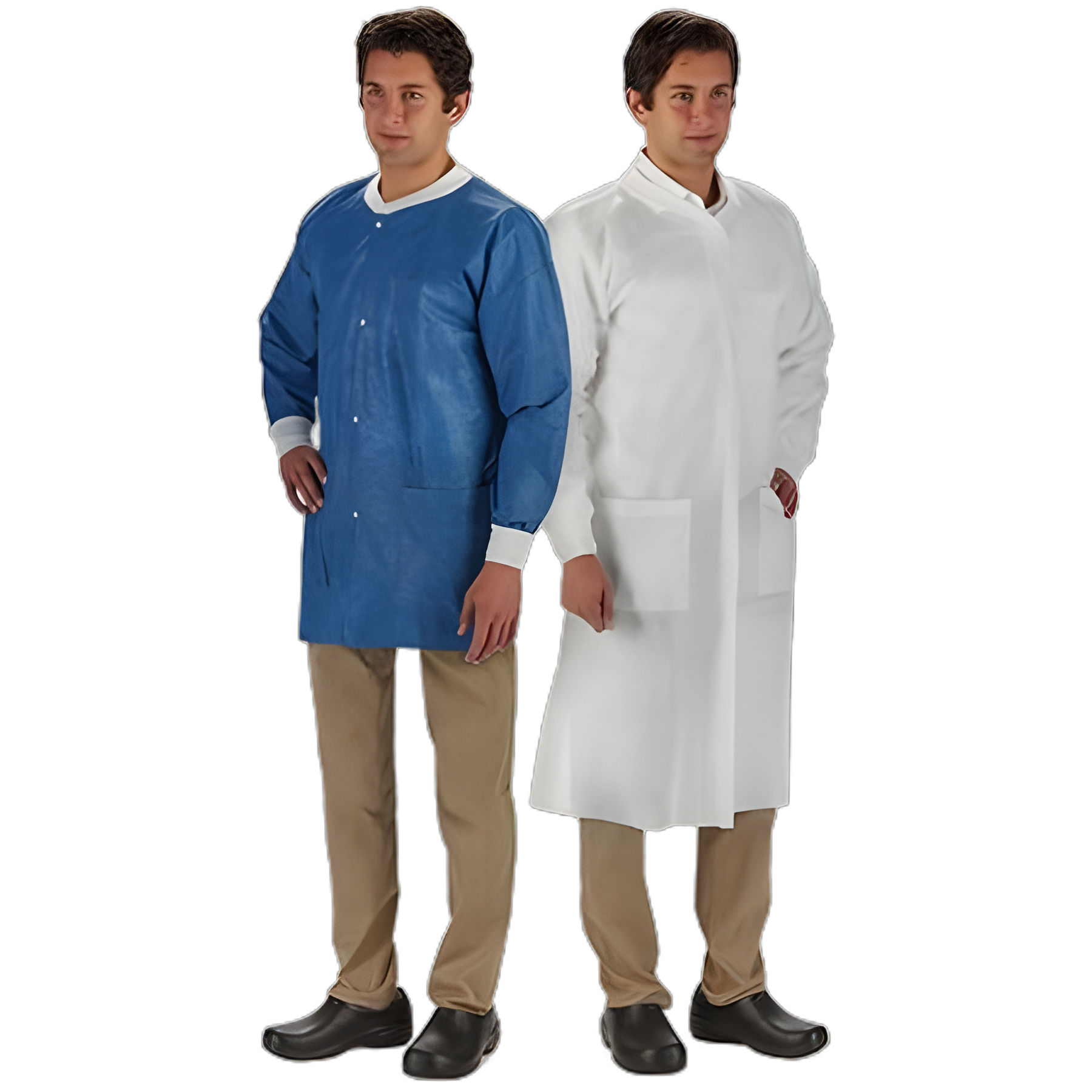 LabMates® Small White Nonwoven Disposable Lab Coat - Fluid-Resistant, Knee Length