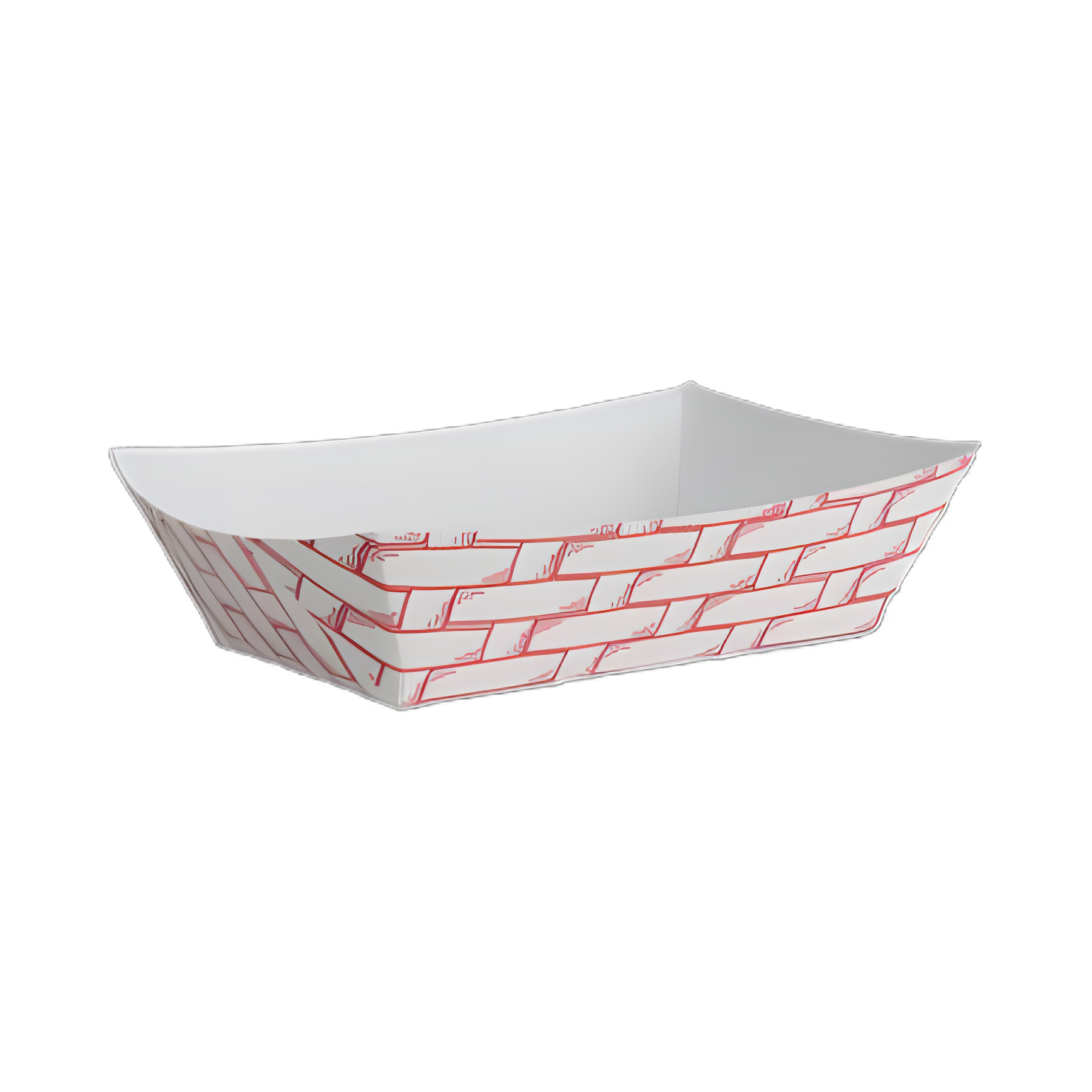 Paper Food Baskets, 2 lb Capacity, Red/White, 1,000/Carton