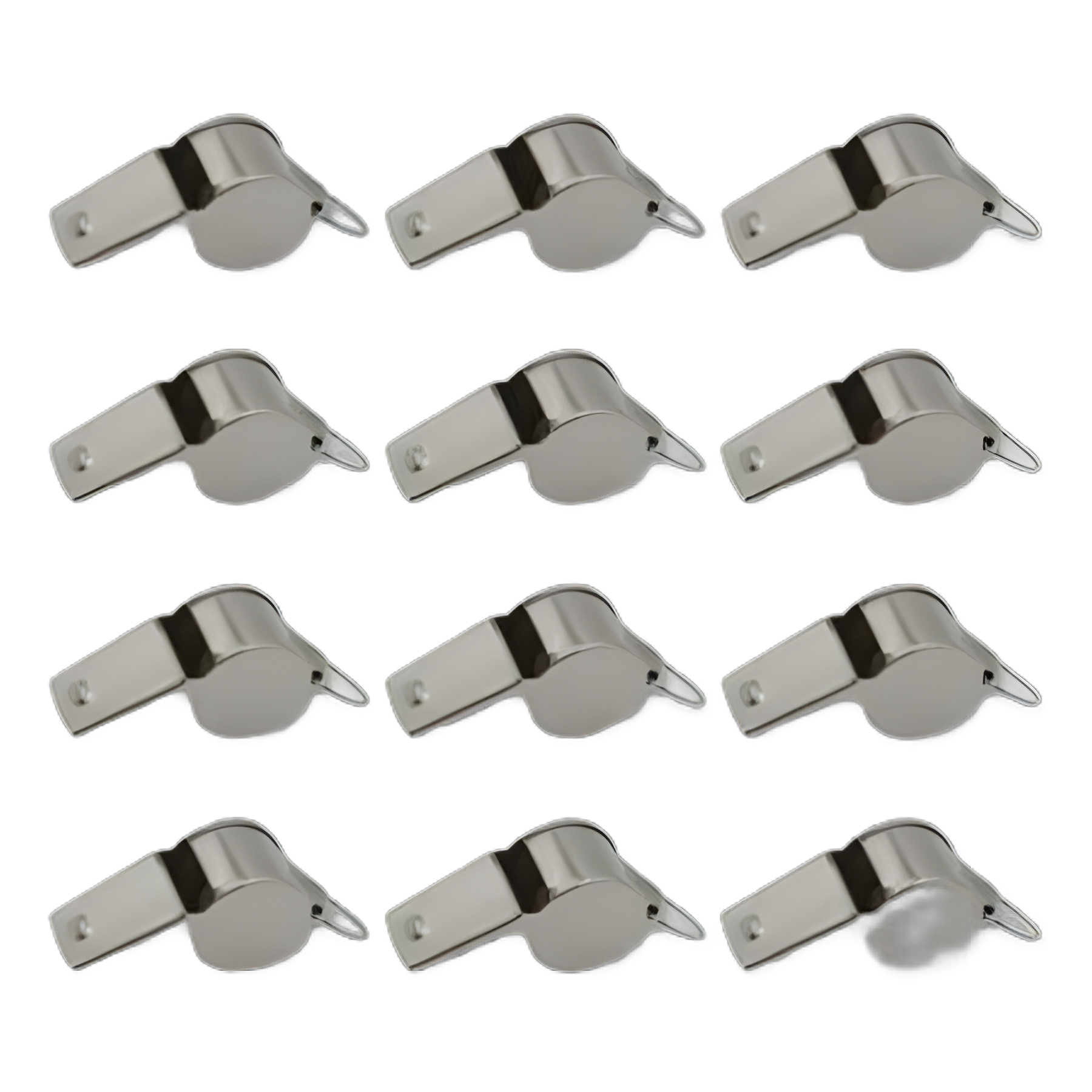 Sports Whistle, Medium Weight, Metal, Silver, Dozen