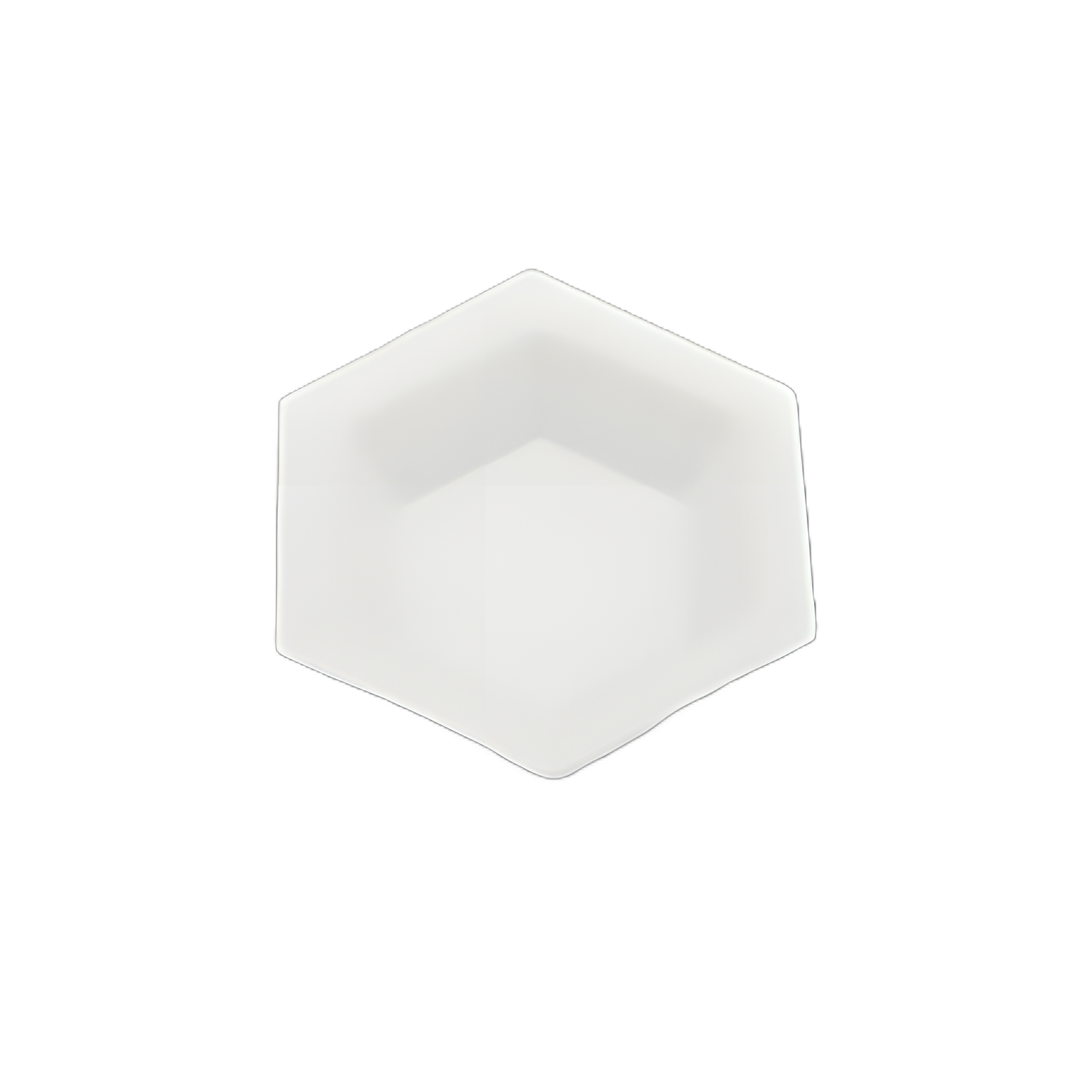Hexagonal Weighing Dish with Flat Bottom - White Polystyrene, FDA Compliant