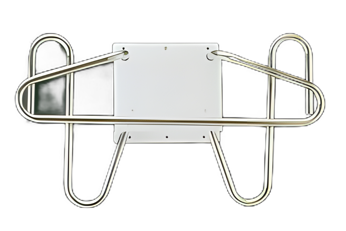 Apron and Glove Wall Rack 16 H X 28 W X 6 D Inch, 10 W X 9-3/4 H Inch Base Measurement, White, Baked Enamel, Heavy Duty, Holds Up To Six Aprons