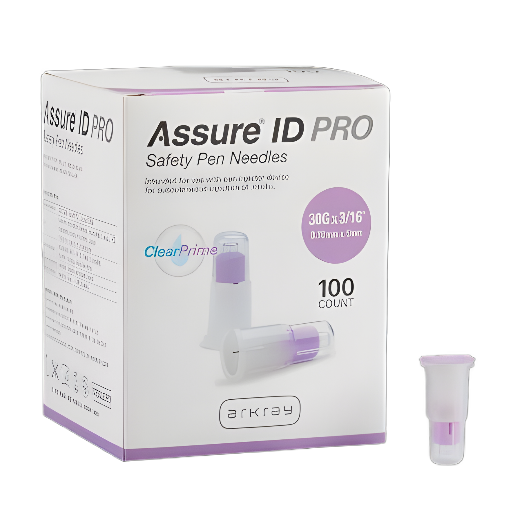 Safety Insulin Pen Needle Assure® ID Pro 30 Gauge 5 mm Length Automatic Safety Without Back-End Shield