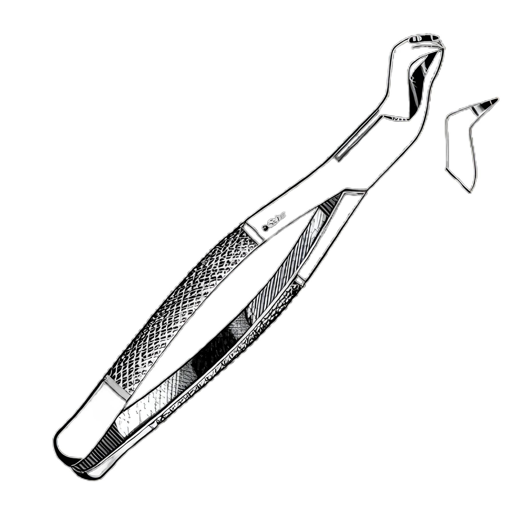 Extracting Forceps Sklar® OR Grade Stainless Steel NonSterile NonLocking Plier Handle Angled Left #88L Sharp Smooth Tips