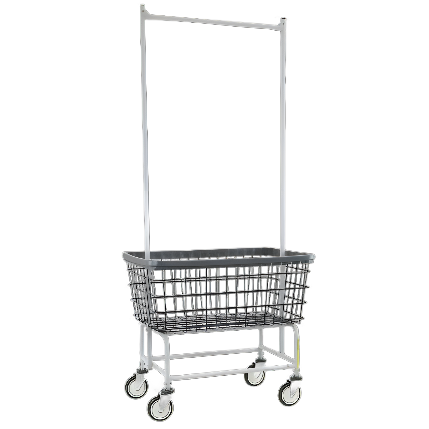 Laundry Cart with Double Pole Rack Dura-Seven™ 4.5 Bushel Capacity Steel Tubing 5 Inch Clean Wheel System™ Casters