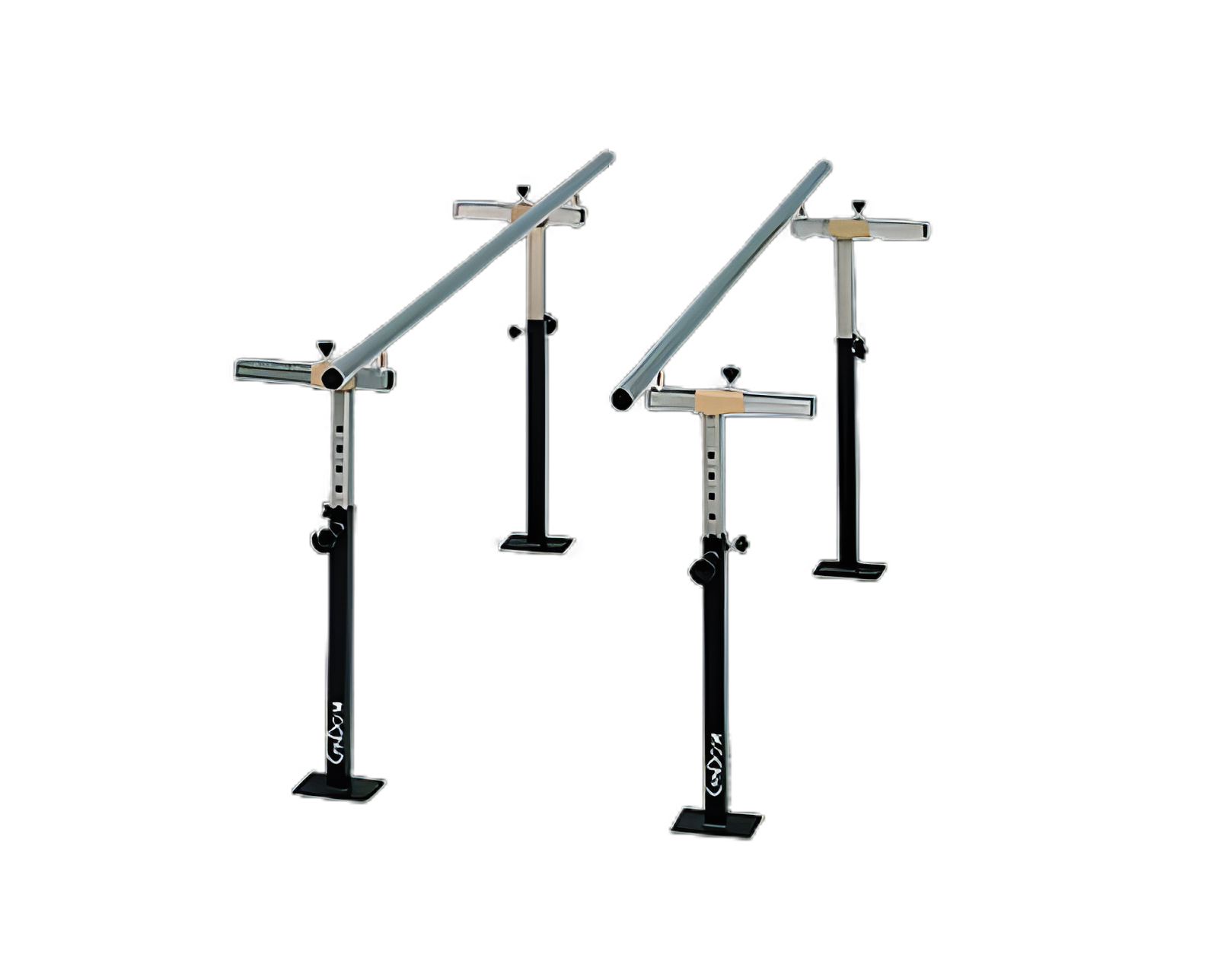 CanDo® Stainless Steel Adjustable Parallel Bars for Physical Therapy - 144 X 26 X 10 Inch
