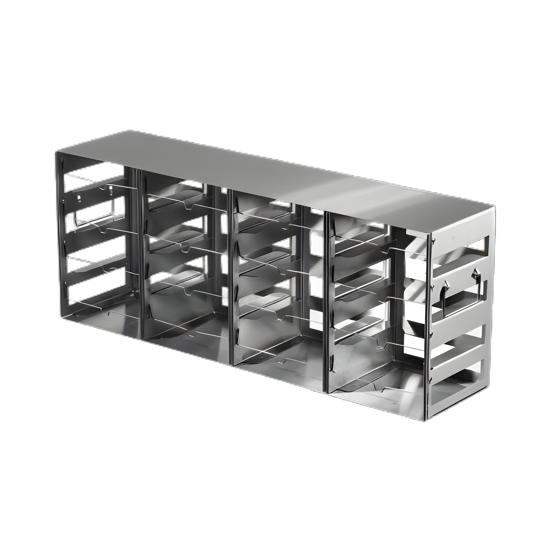 Cryobox™ Stainless Steel Cryo Storage Box Freezer Rack 5-2/3 X 8-7/8 X 23-1/4 Inch, 4x4 Shelf Capacity