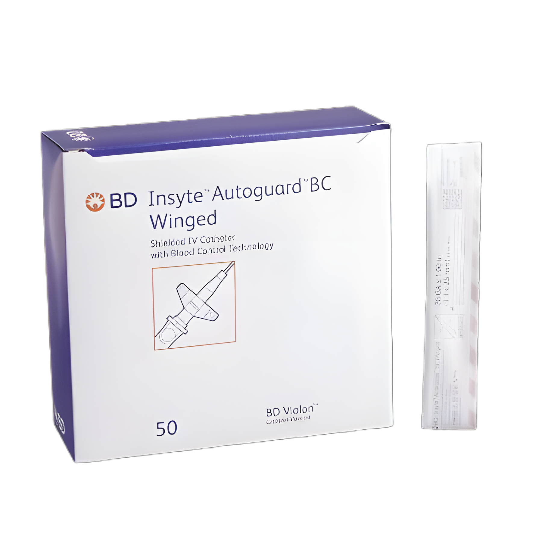 Peripheral IV Catheter Insyte™ Autoguard™ BC 20 Gauge 1 Inch Button Retracting Safety Needle, Winged - 382633