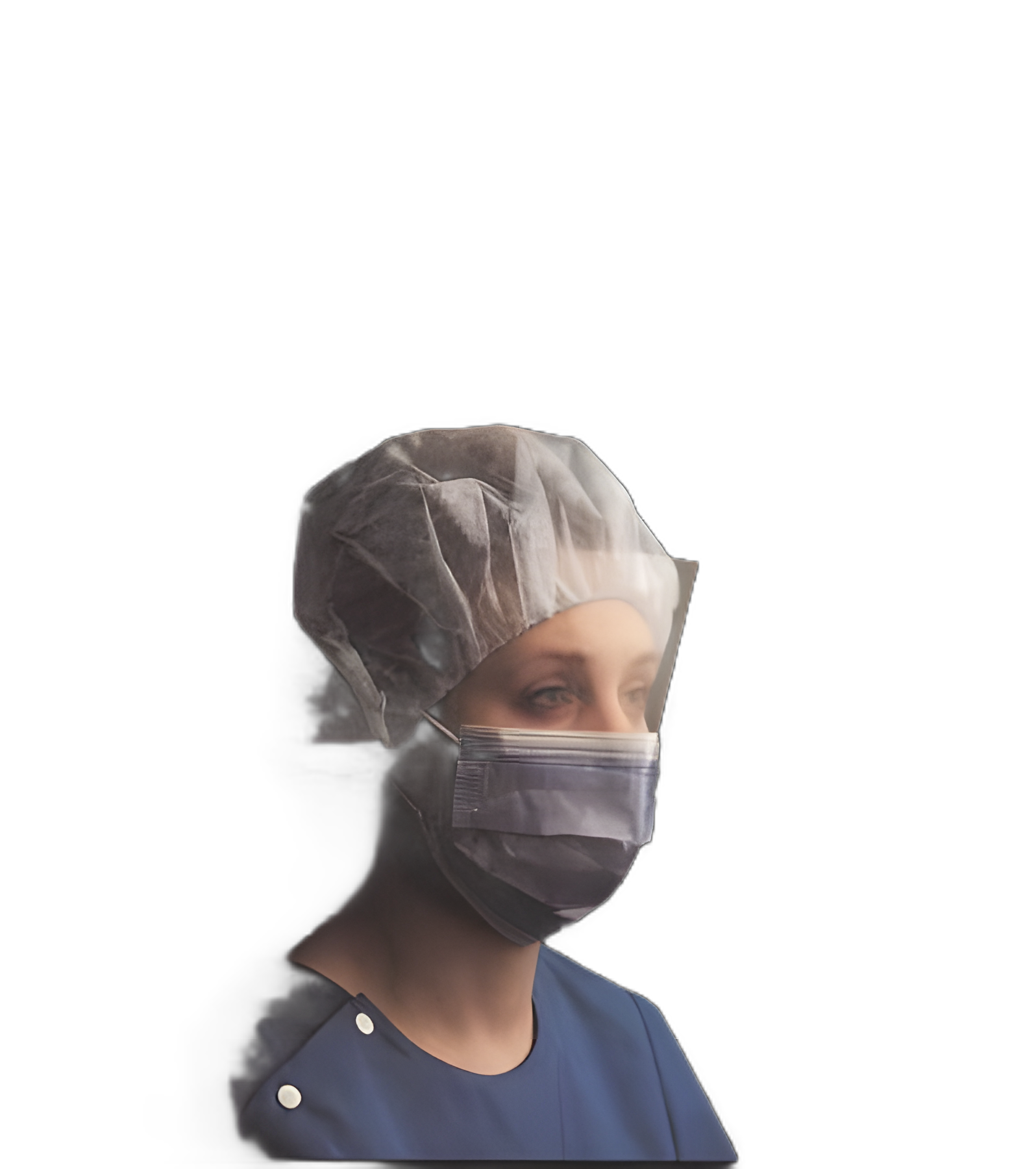 Procedure Mask with Eye Shield Pleated Earloops One Size Fits Most Blue NonSterile Not Rated Adult