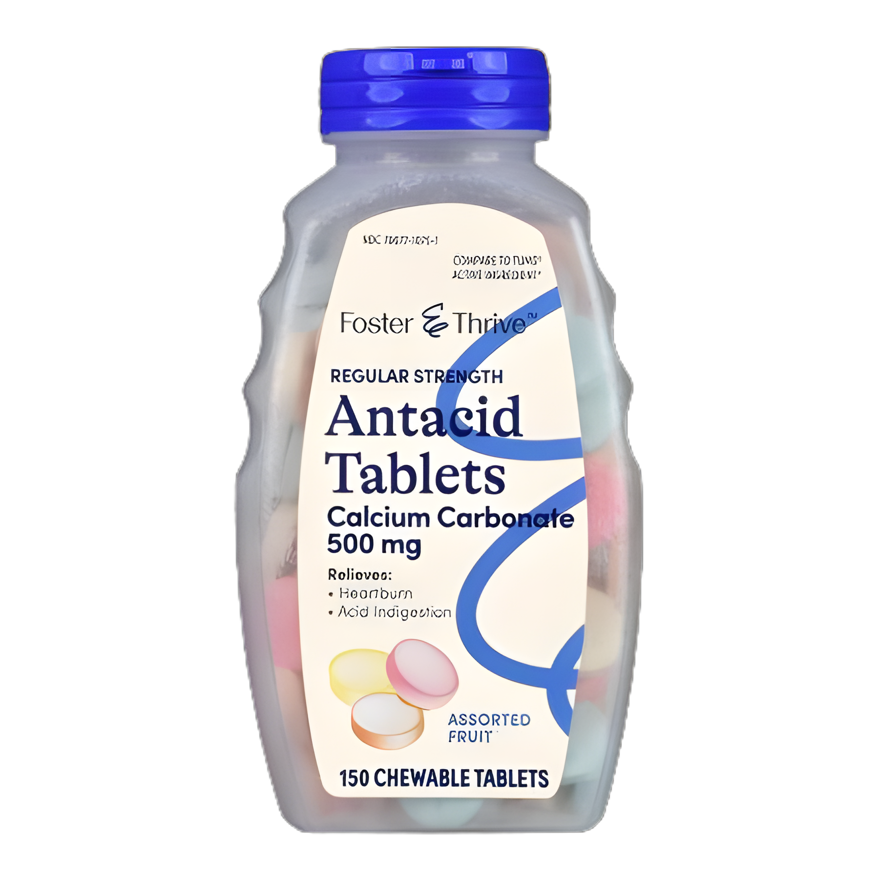 Antacid Foster & Thrive™ 500 mg Strength Chewable Tablet 150 Per Bottle