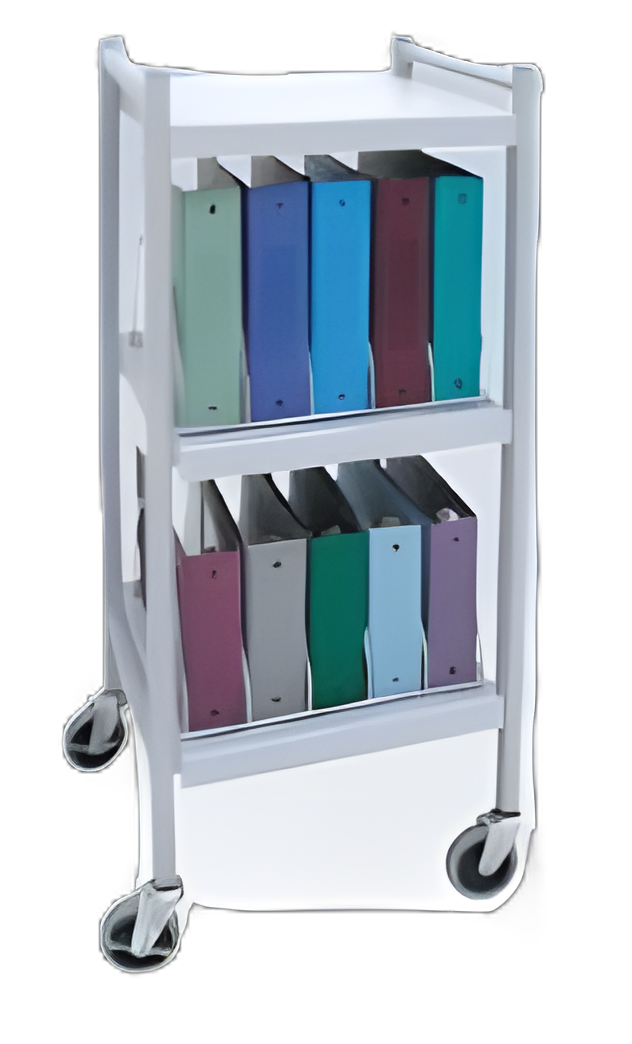 Binder/ Chart Rack Omnicart® 2 Shelves Gray 15 Binder Charts Front Opening