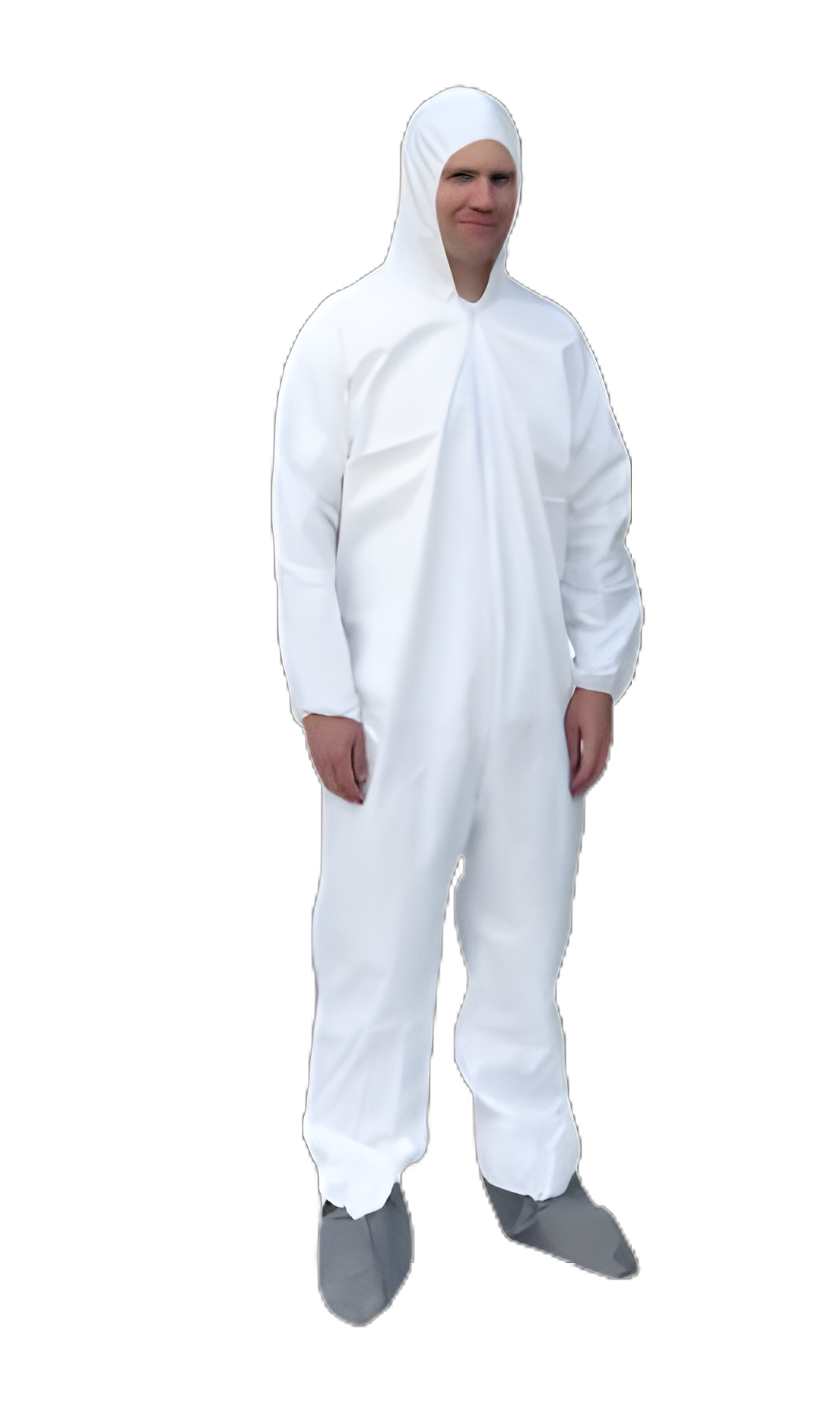 Suntech 4X-Large Cleanroom Coverall with Hood & Boot Covers, White, Disposable, NonSterile